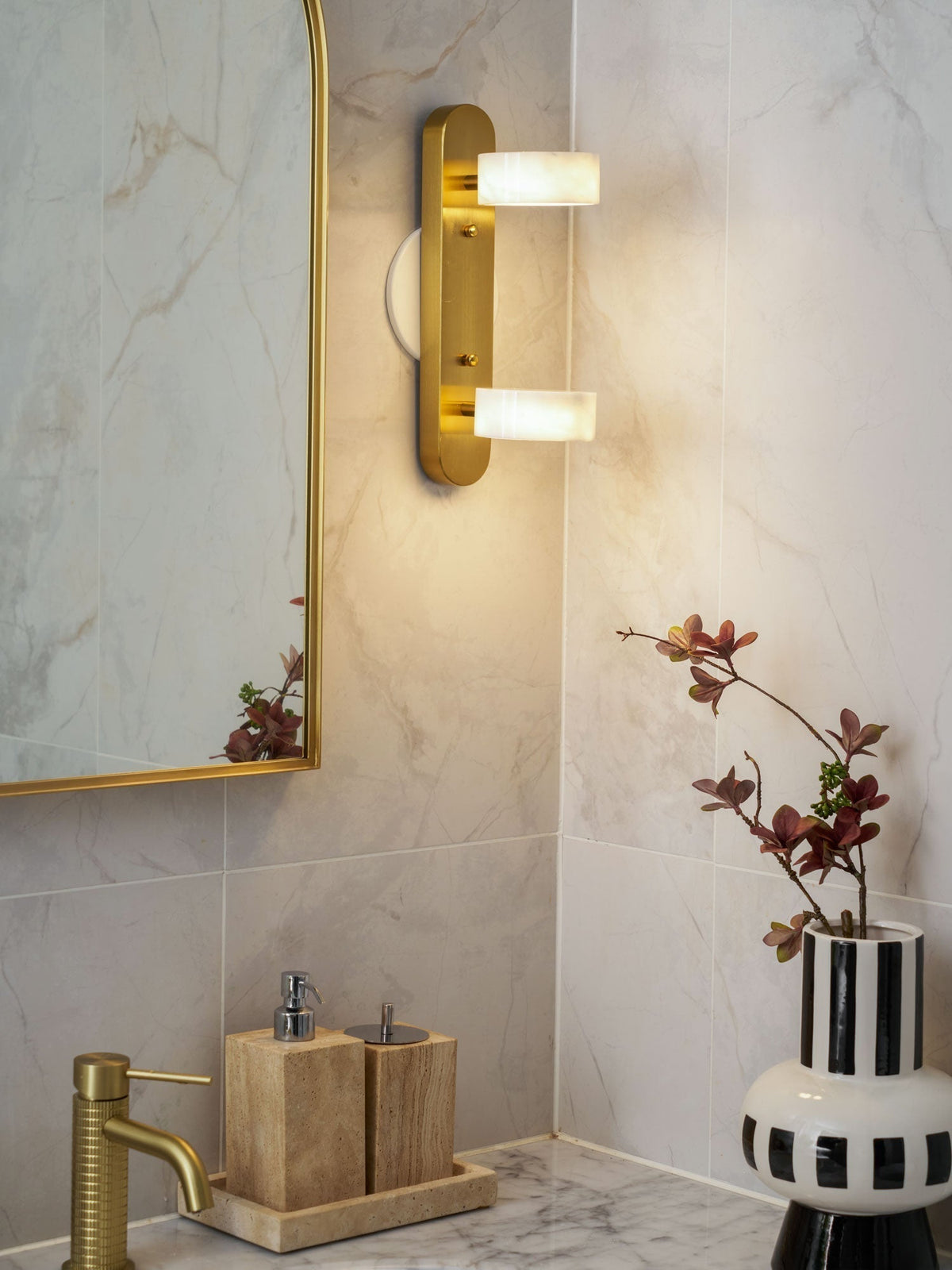 Orshaa Linear Travertine Vanity Light
