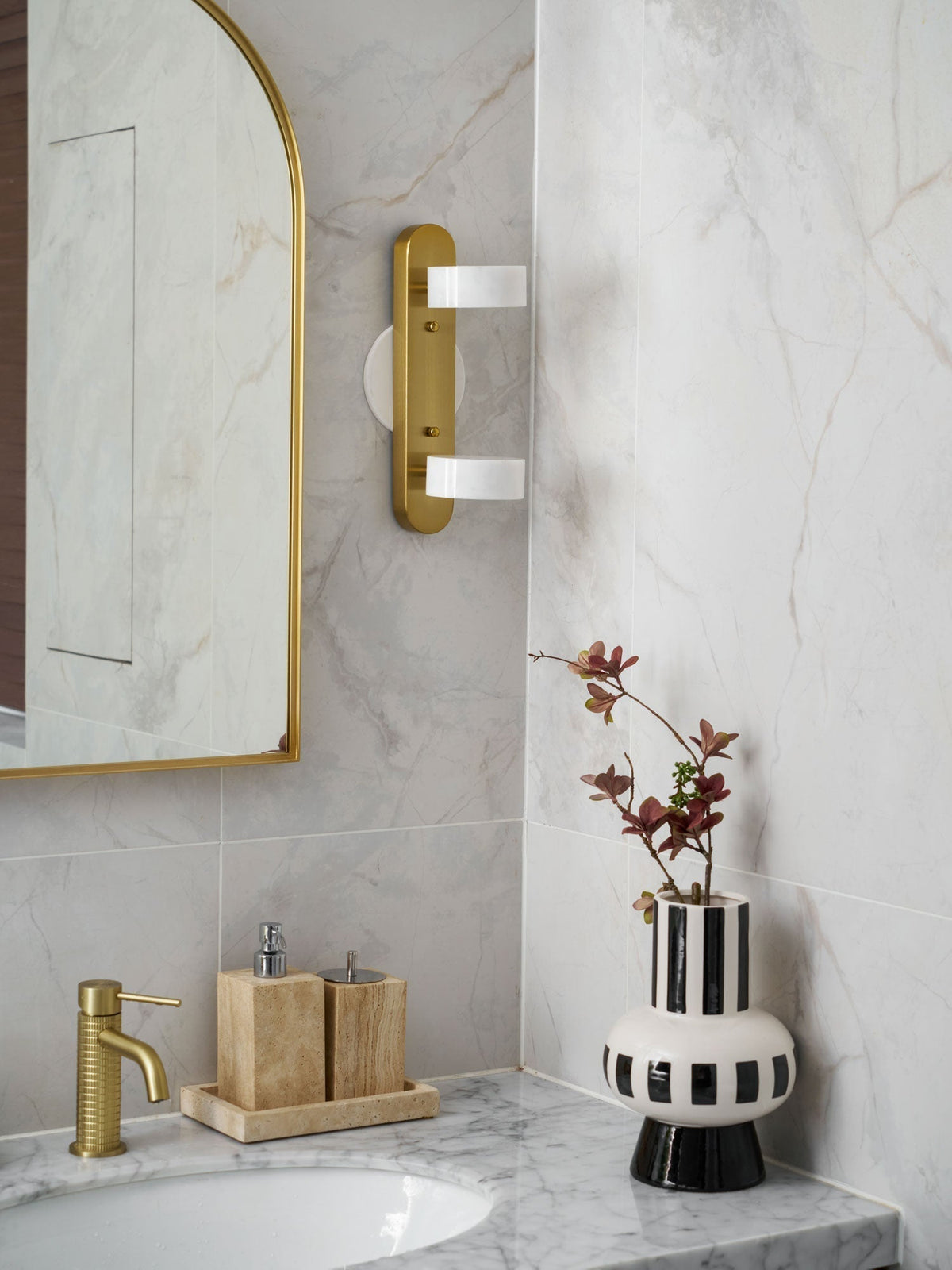 Orshaa Linear Travertine Vanity Light
