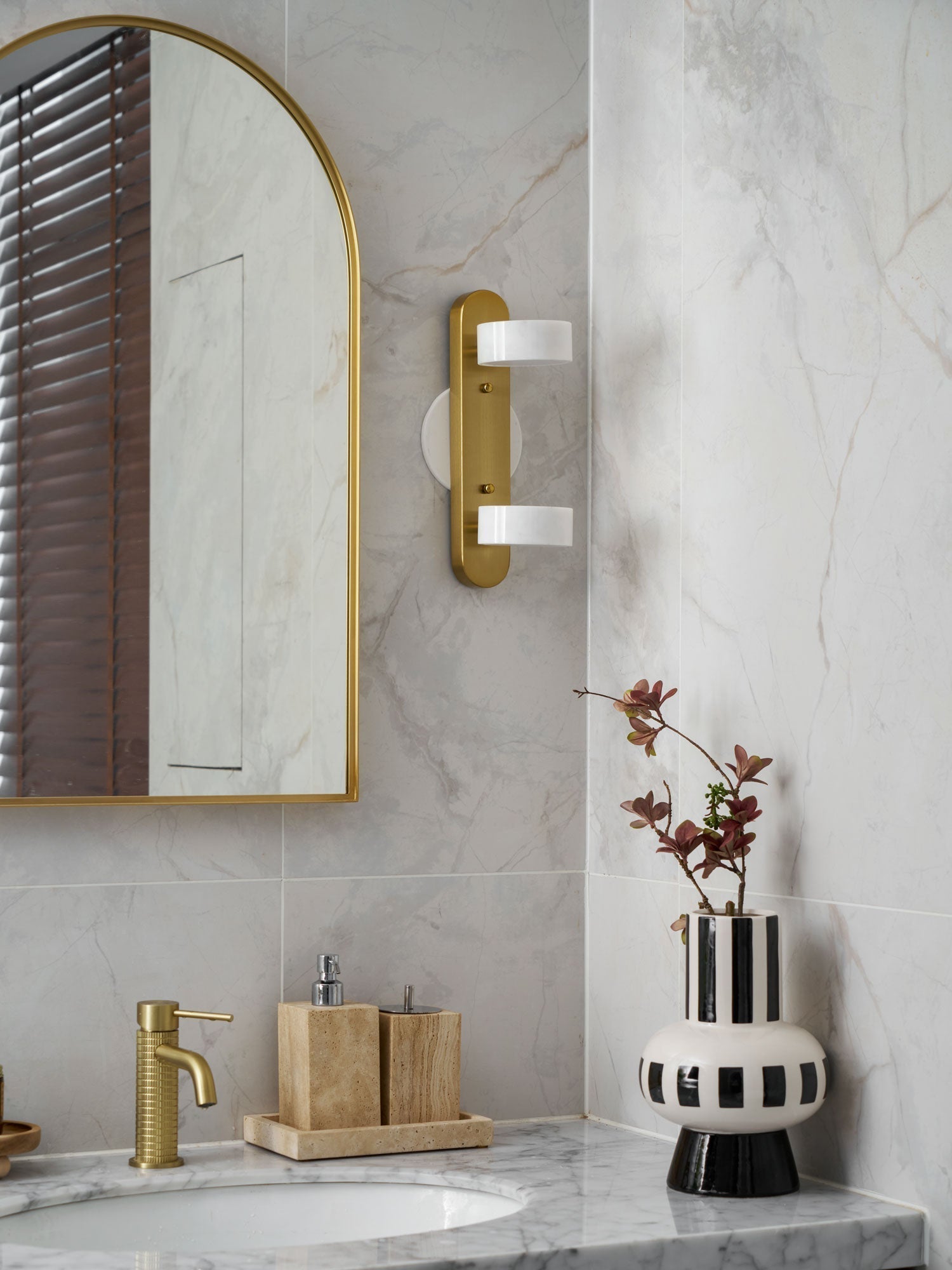 Orshaa Linear Travertine Vanity Light
