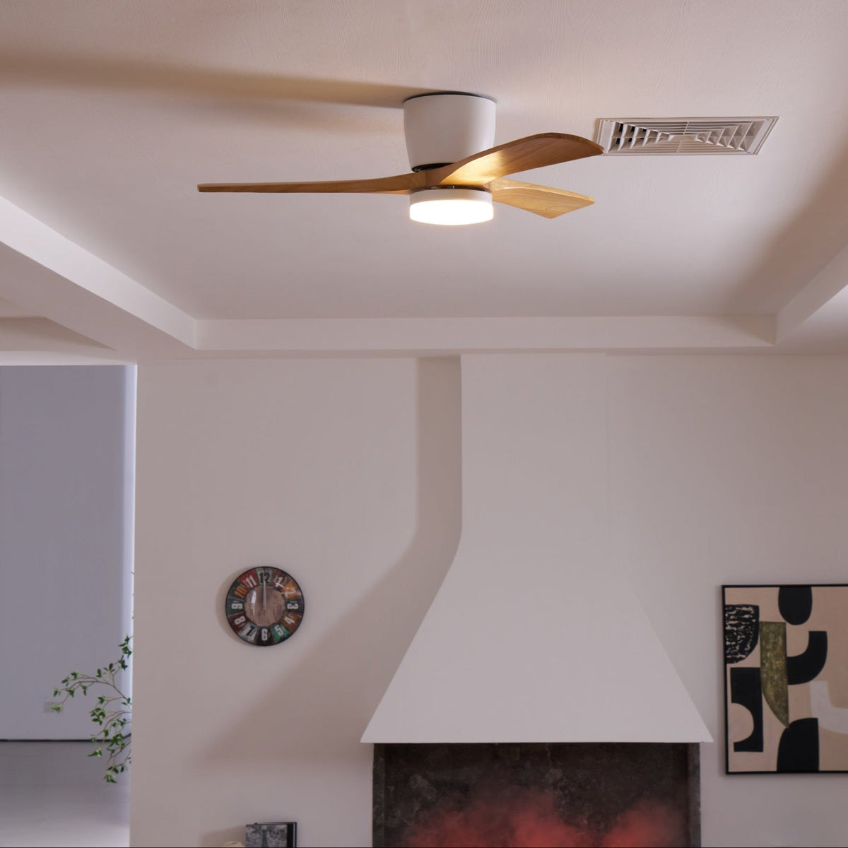 Elena Modern Wood Ceiling Fan Light