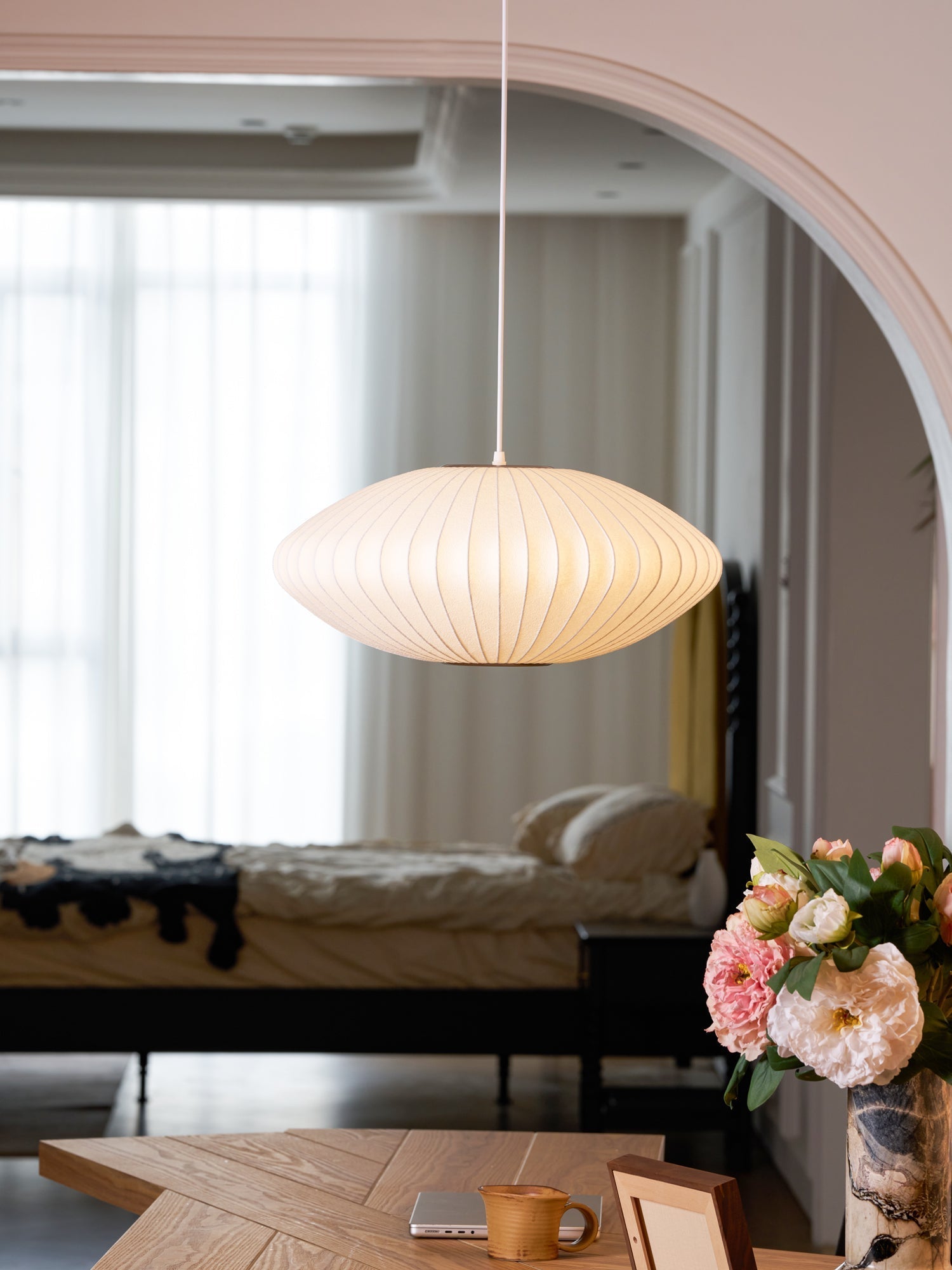 Nebula Bubble Mulberry Silk Pendant Lamp - Neutral Decor
