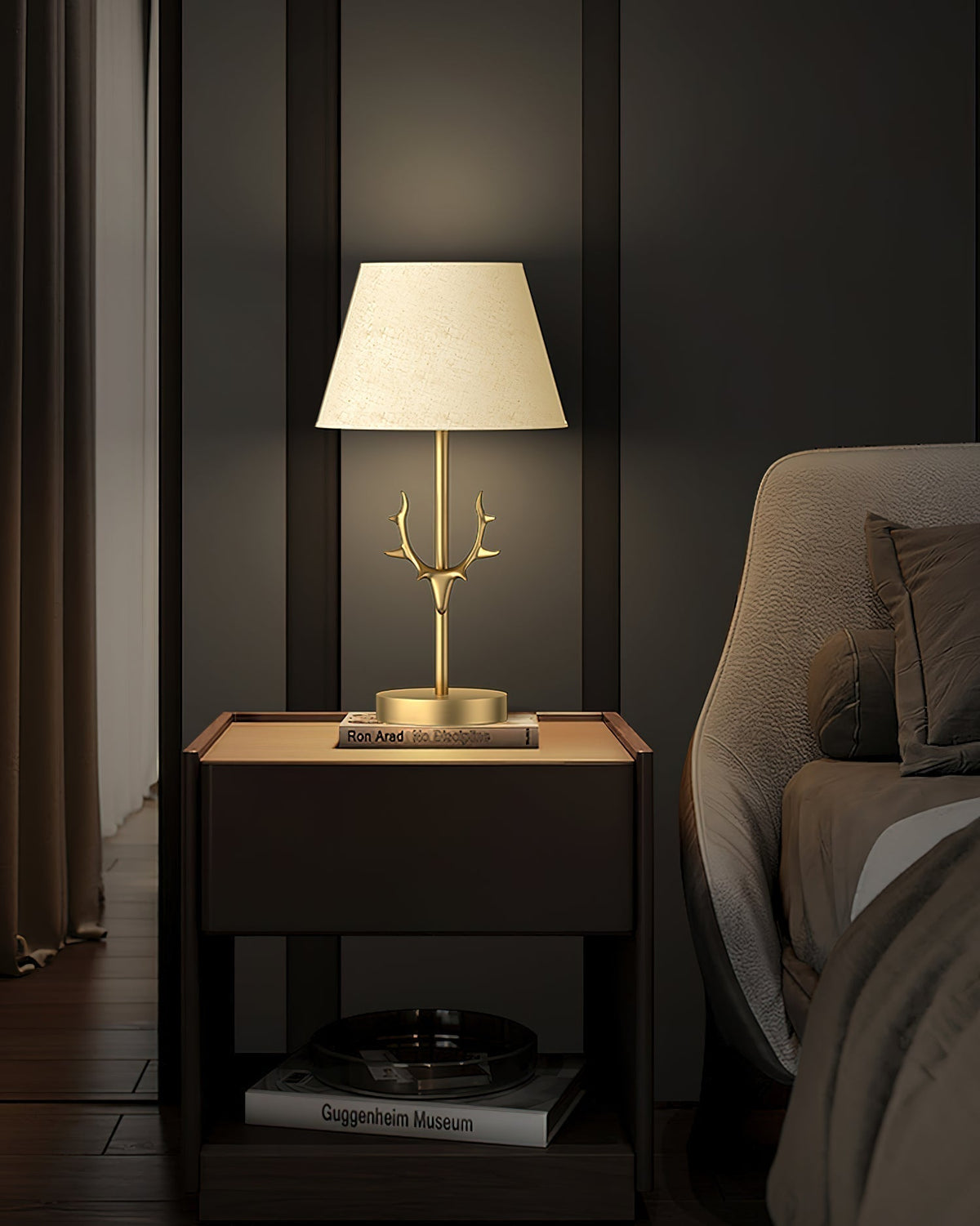 Antler Elegance Brass Table Lamp