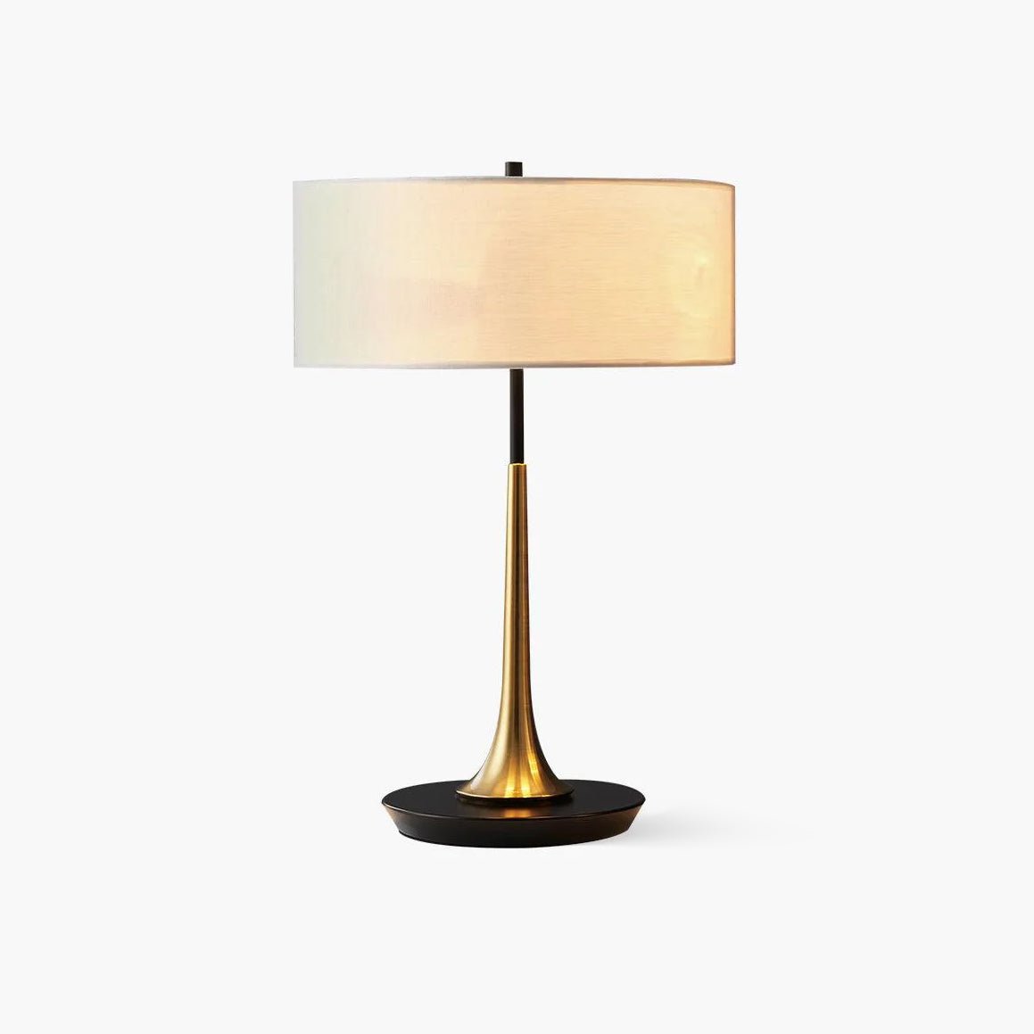 Cepharil Luxe Brass Fabric Desk Lamp