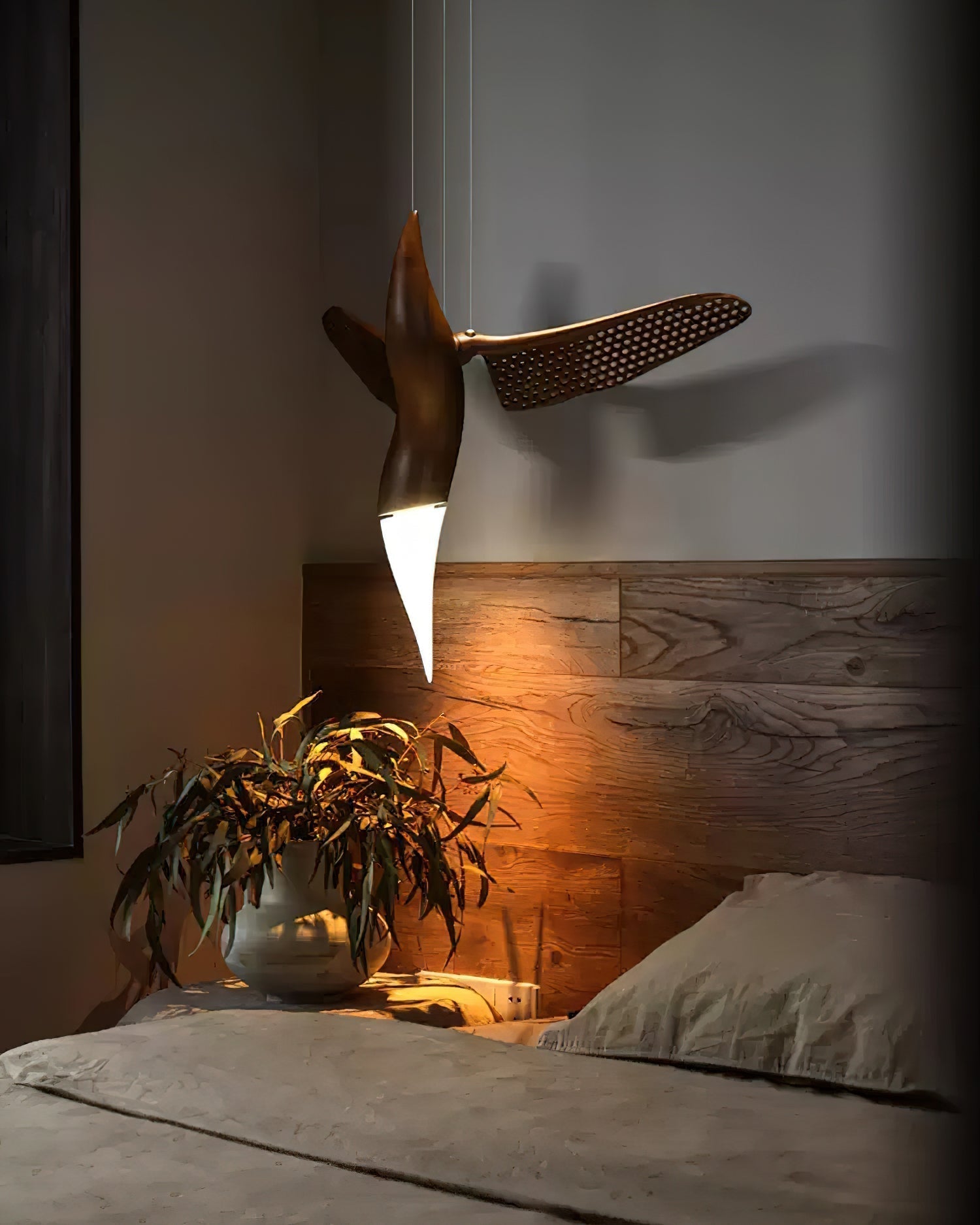 Elsilor Avian-Inspired Wood Pendant Light