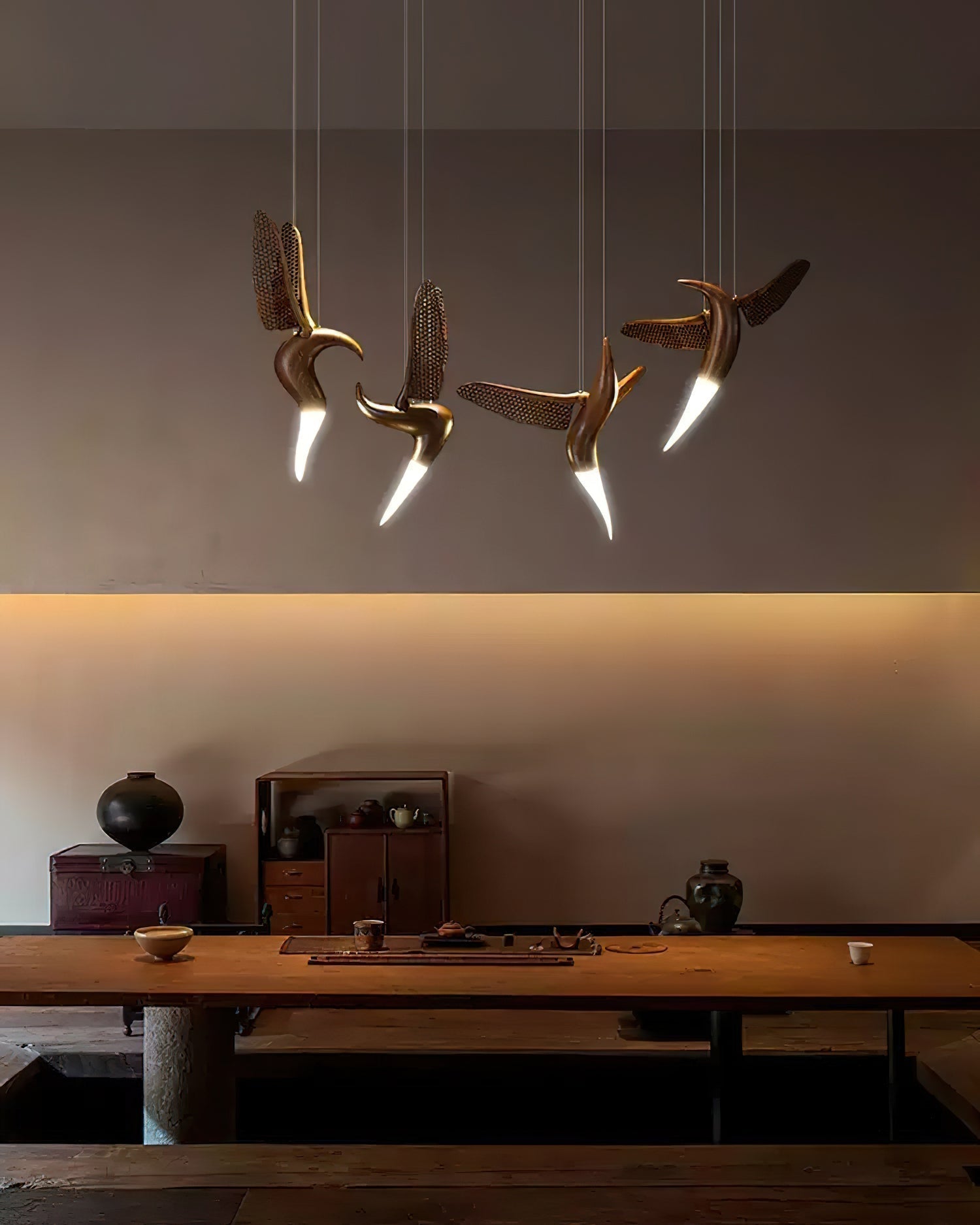 Elsilor Avian-Inspired Wood Pendant Light