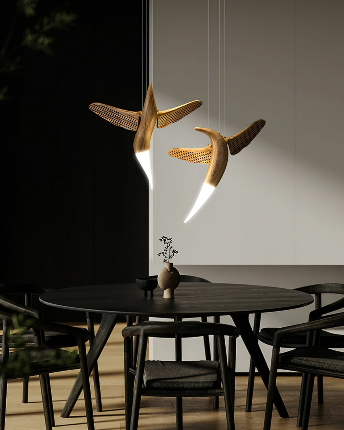 Elsilor Avian-Inspired Wood Pendant Light