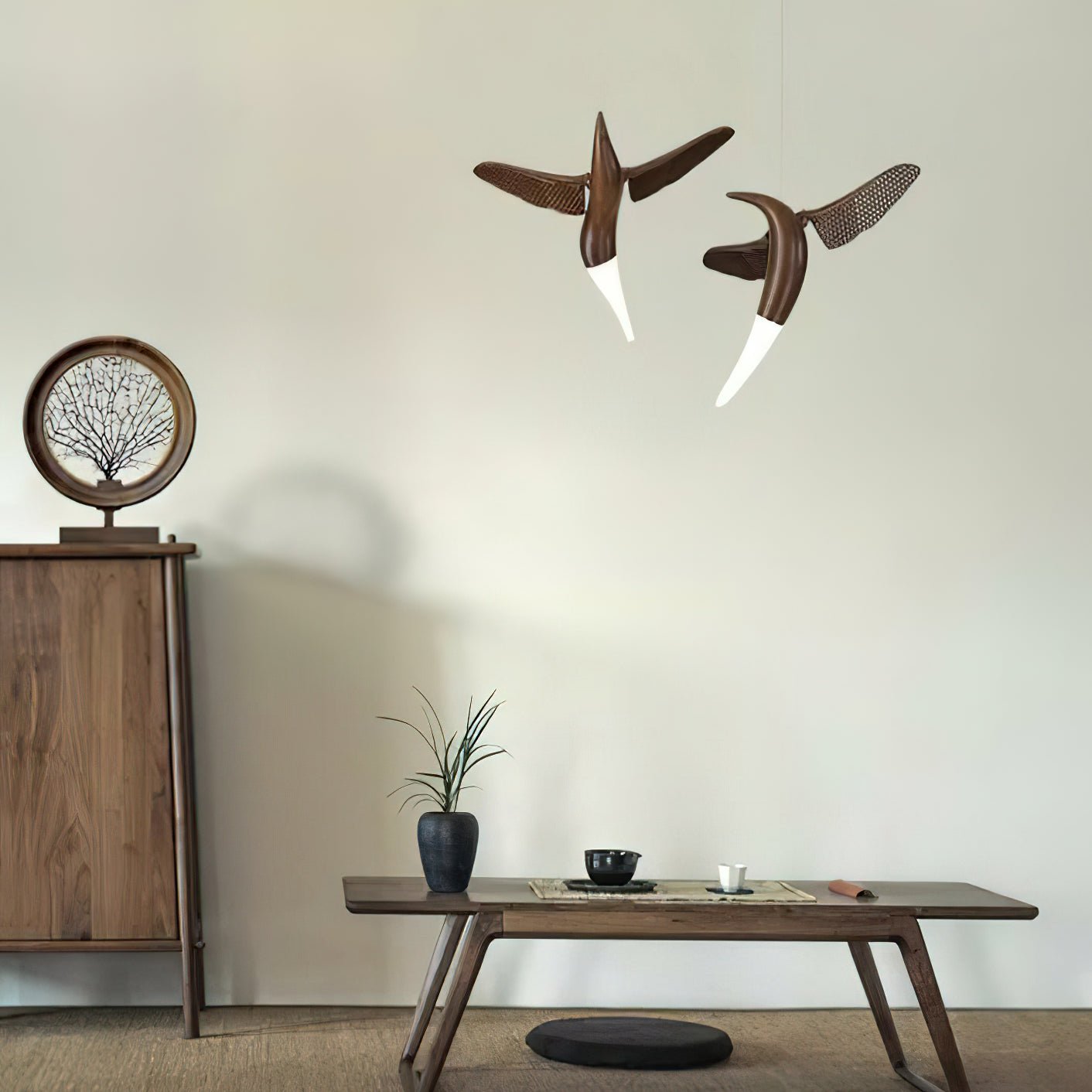 Elsilor Avian-Inspired Wood Pendant Light