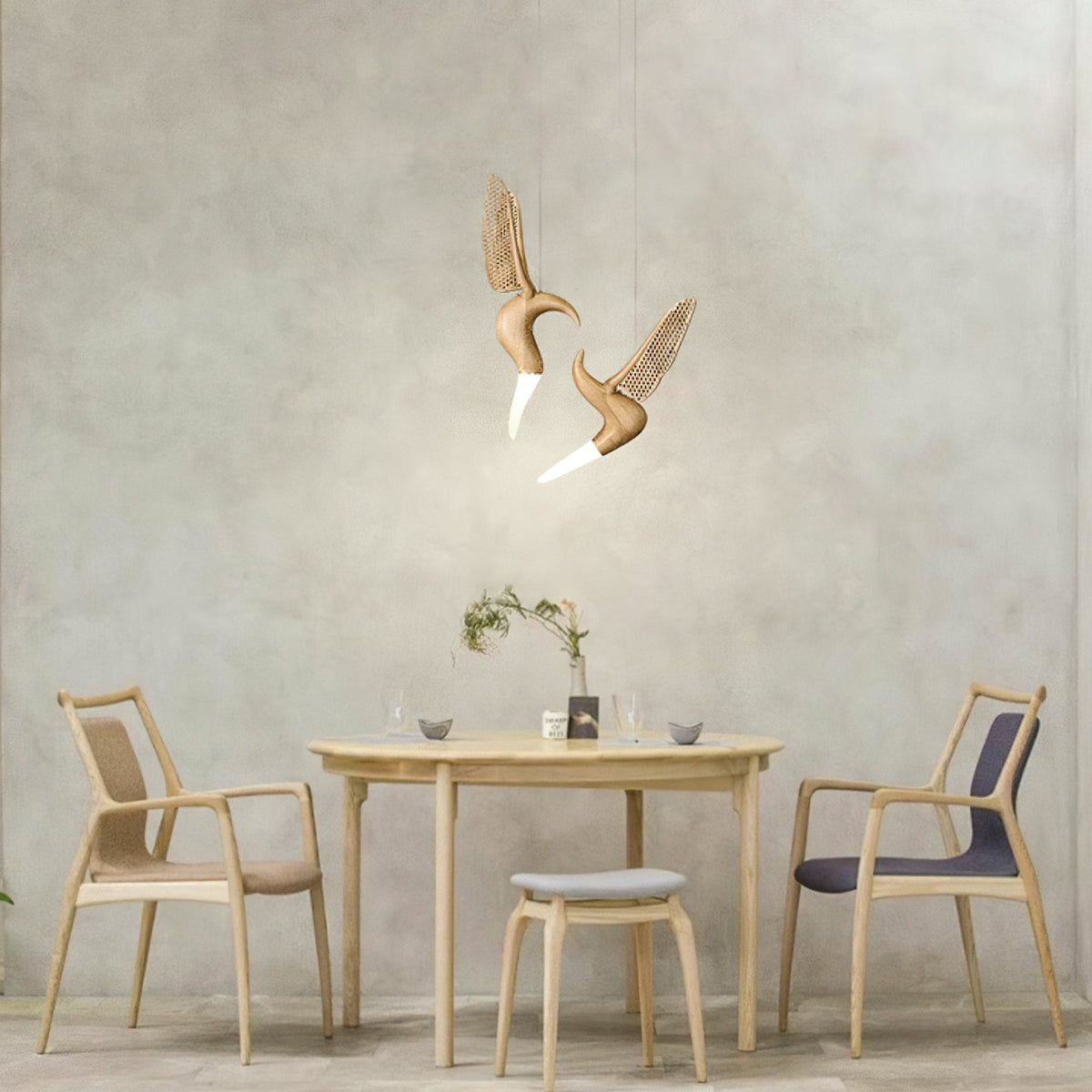 Elsilor Avian-Inspired Wood Pendant Light
