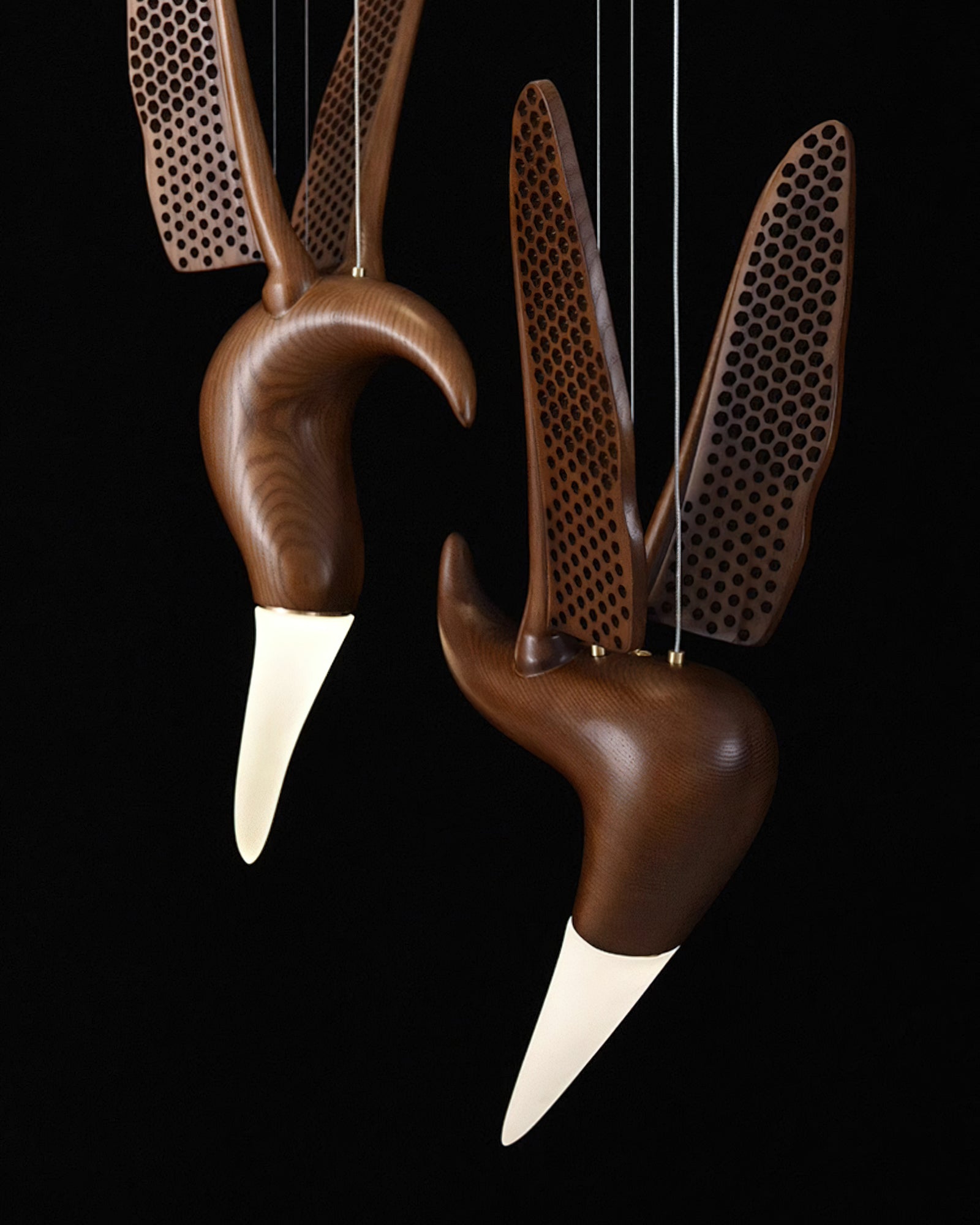 Elsilor Avian-Inspired Wood Pendant Light