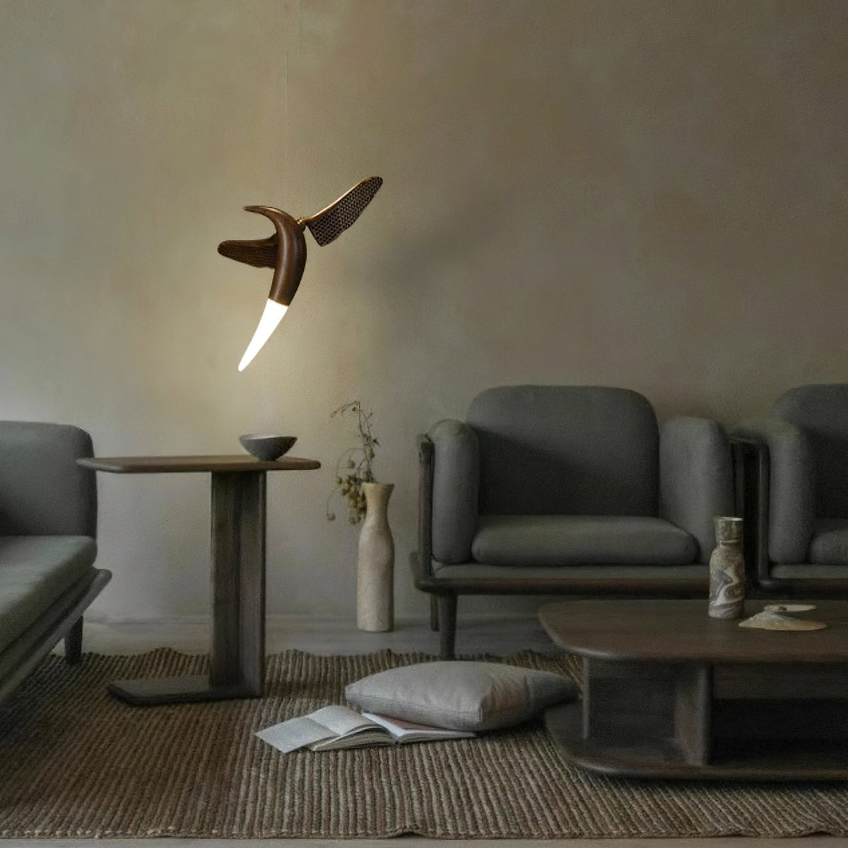 Elsilor Avian-Inspired Wood Pendant Light