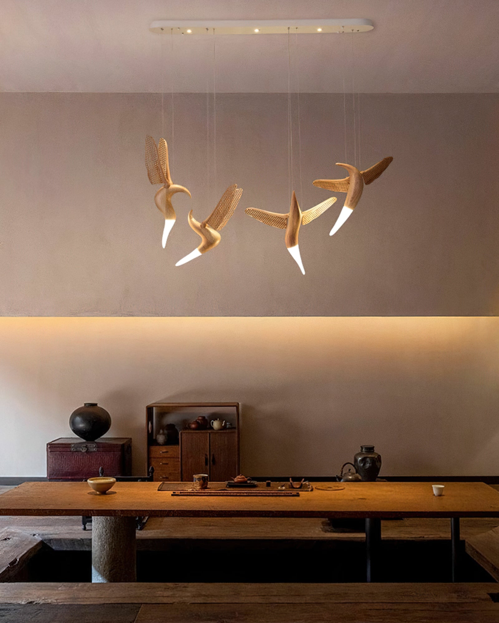 Elsilor Avian-Inspired Wood Pendant Light