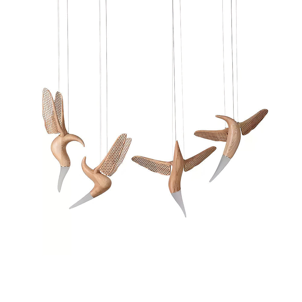 Elsilor Avian-Inspired Wood Pendant Light