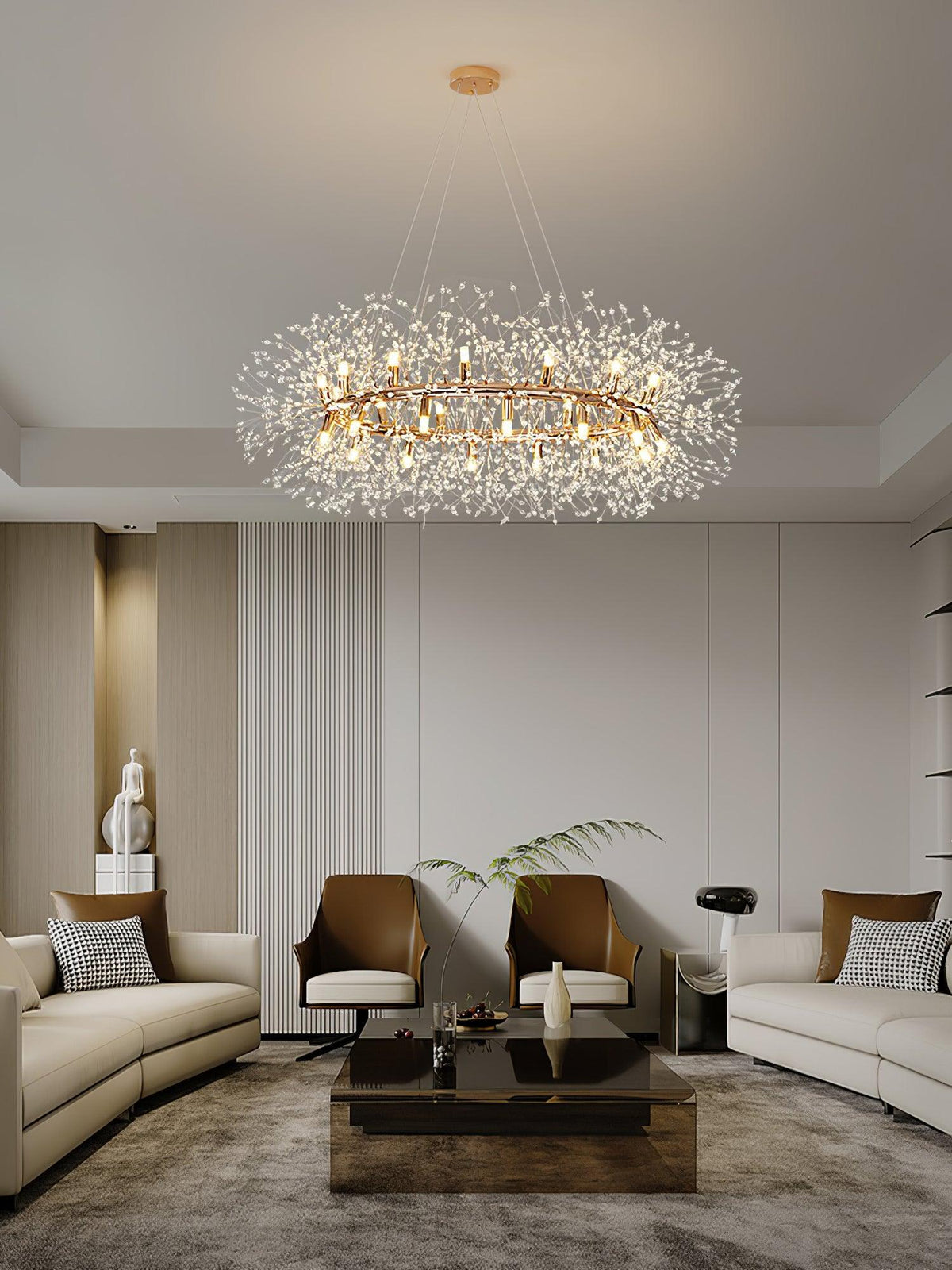 Arderian Chandelier Dandelion Round Stainless Steel