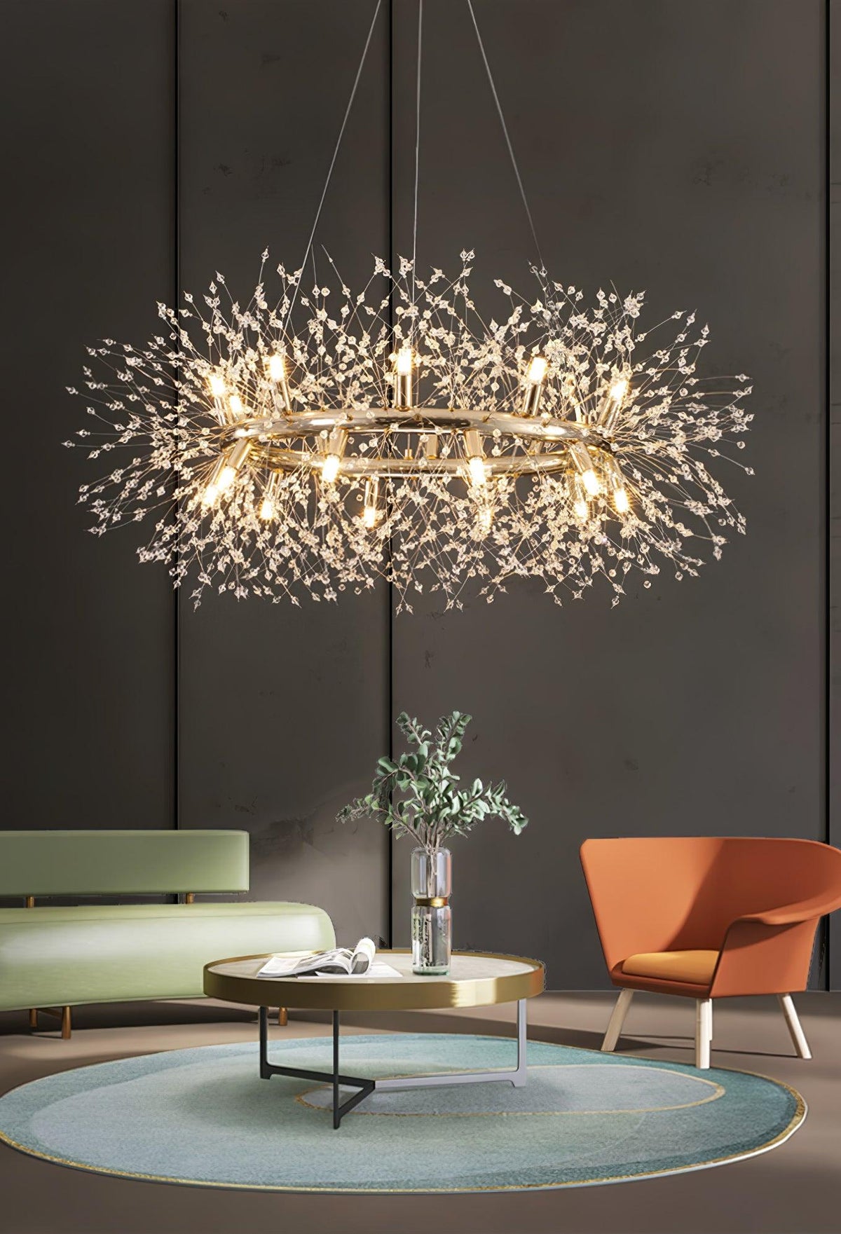 Arderian Chandelier Dandelion Round Stainless Steel