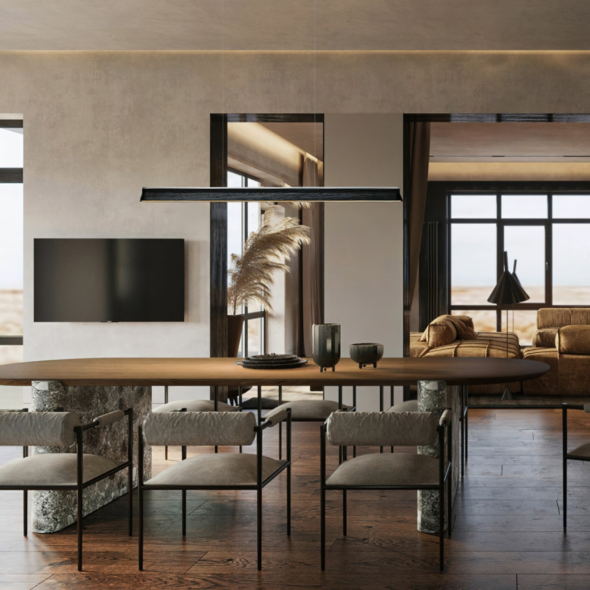 Aldeette Pendant Lamp Wooden Beam Minimalist