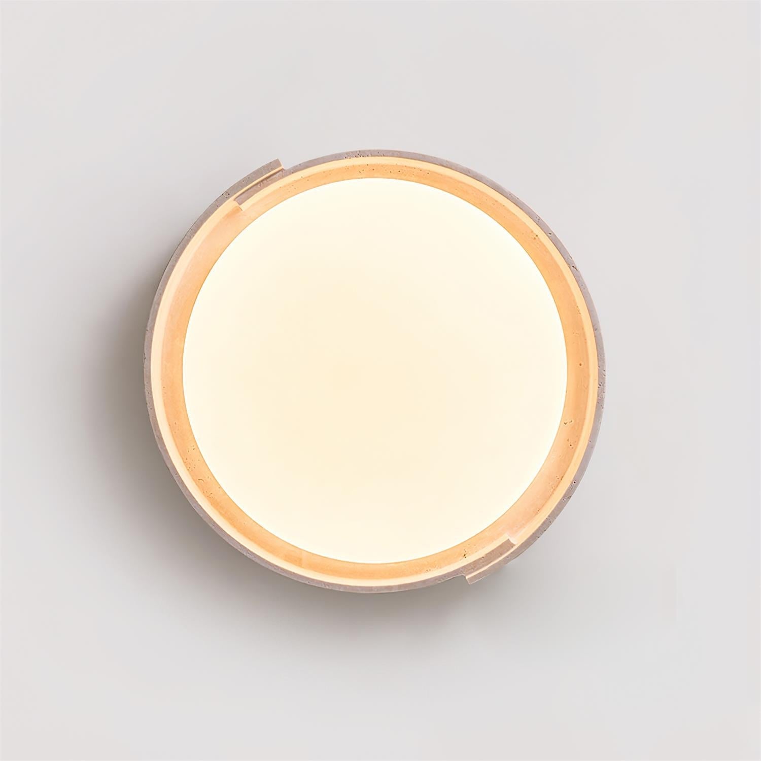 Juvio Minimalist Round Travertine Ceiling Light - Neutral Decor