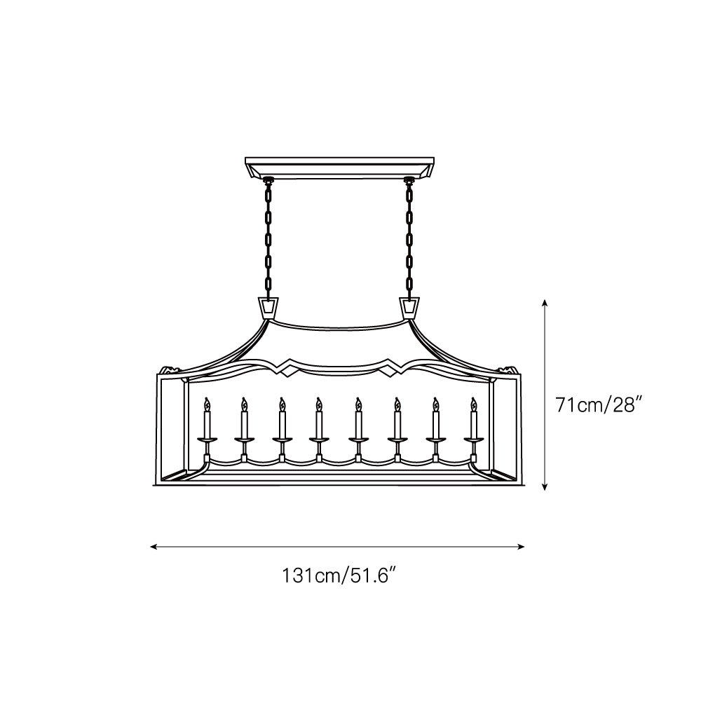 Ripple Modern Minimalist Classic Linear Brass Chandelier - Neutral Decor