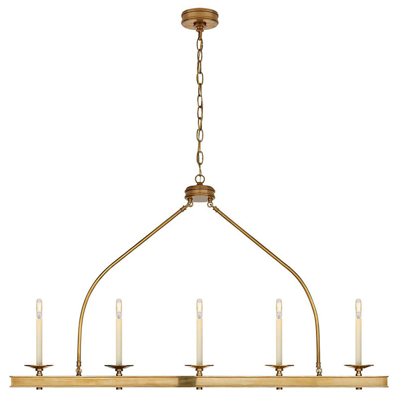 Ripple Modern Minimalist Classic Linear Brass Chandelier - Neutral Decor