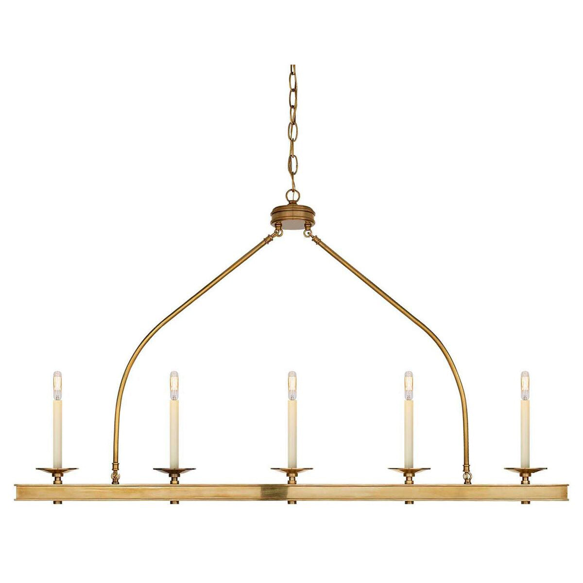 Ripple Modern Minimalist Classic Linear Brass Chandelier - Neutral Decor
