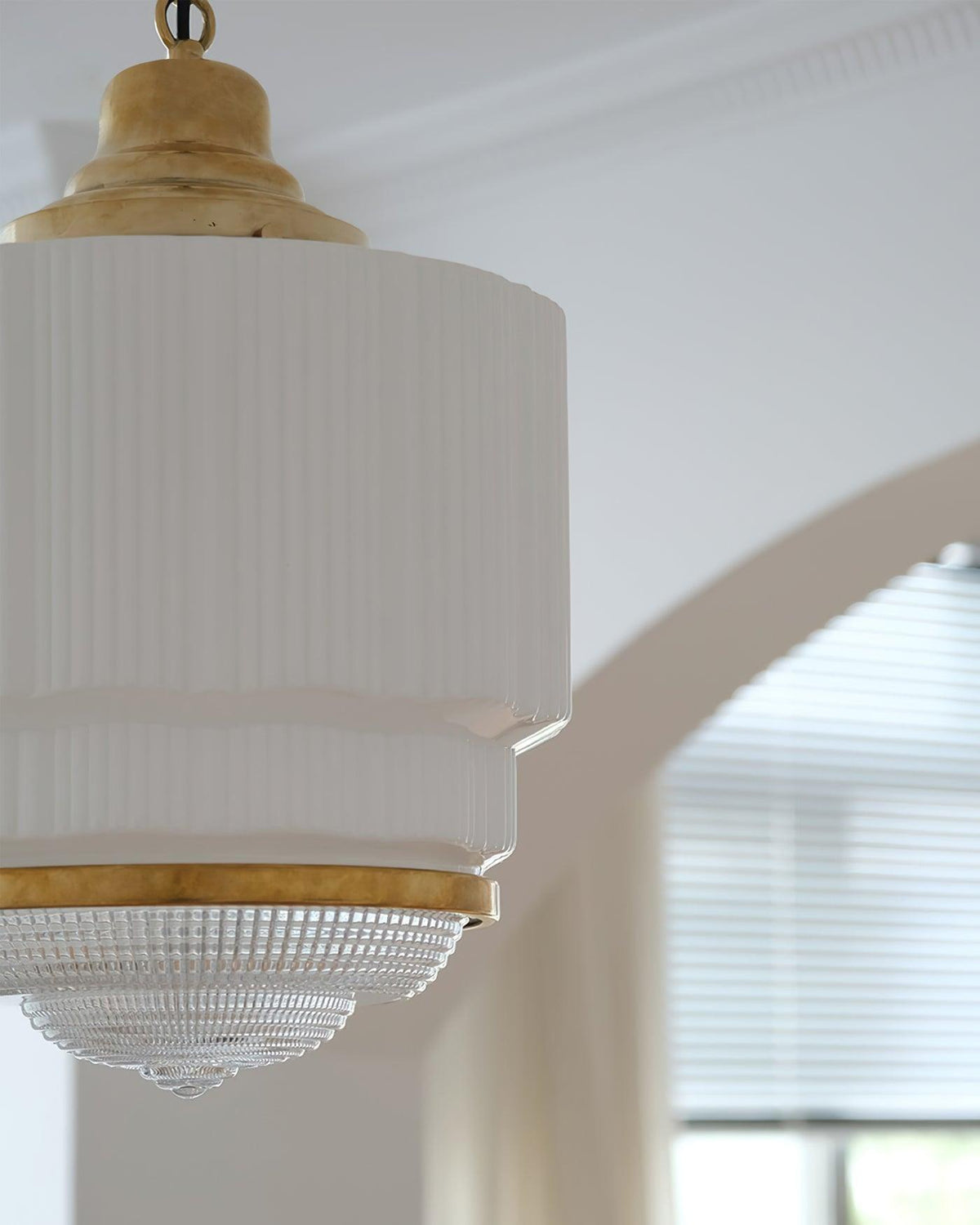 Celiina Pendant Light Brass Glass Ribbed