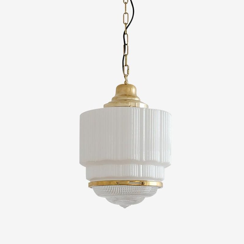 Celiina Pendant Light Brass Glass Ribbed