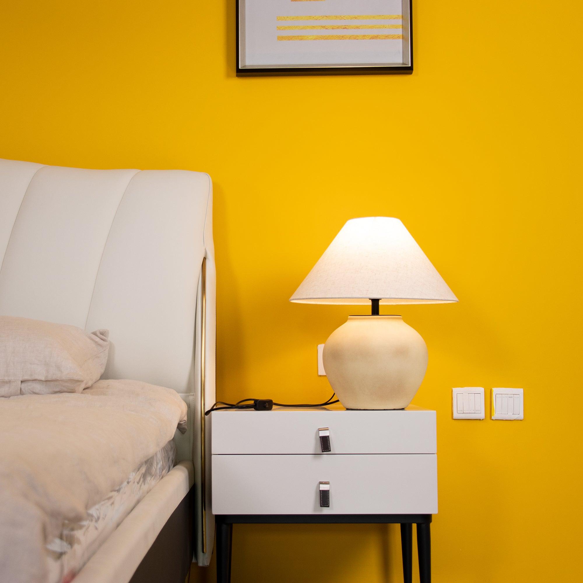Lumian Fabric Ceramic Rustic Table Lamp