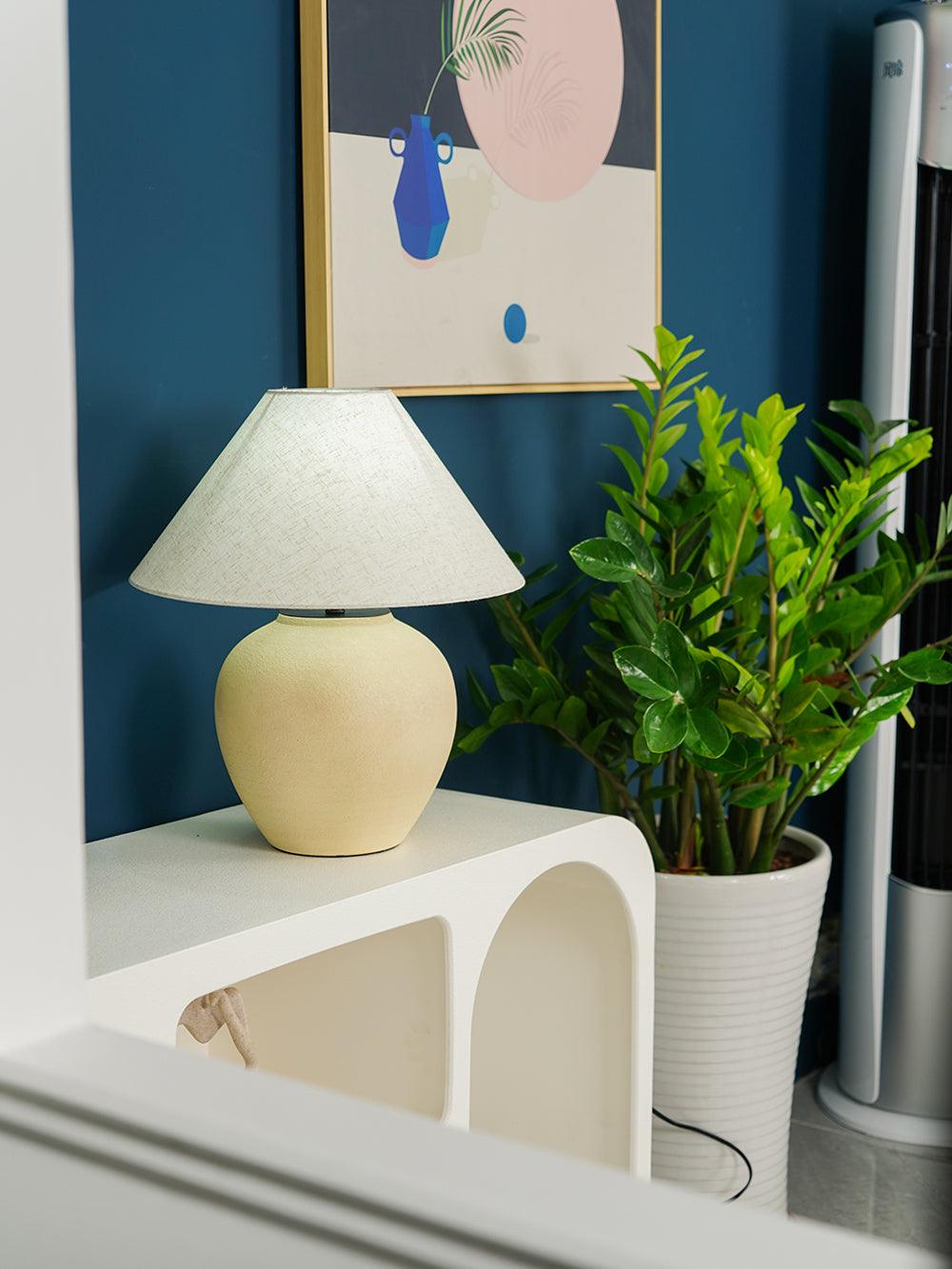 Lumian Fabric Ceramic Rustic Table Lamp