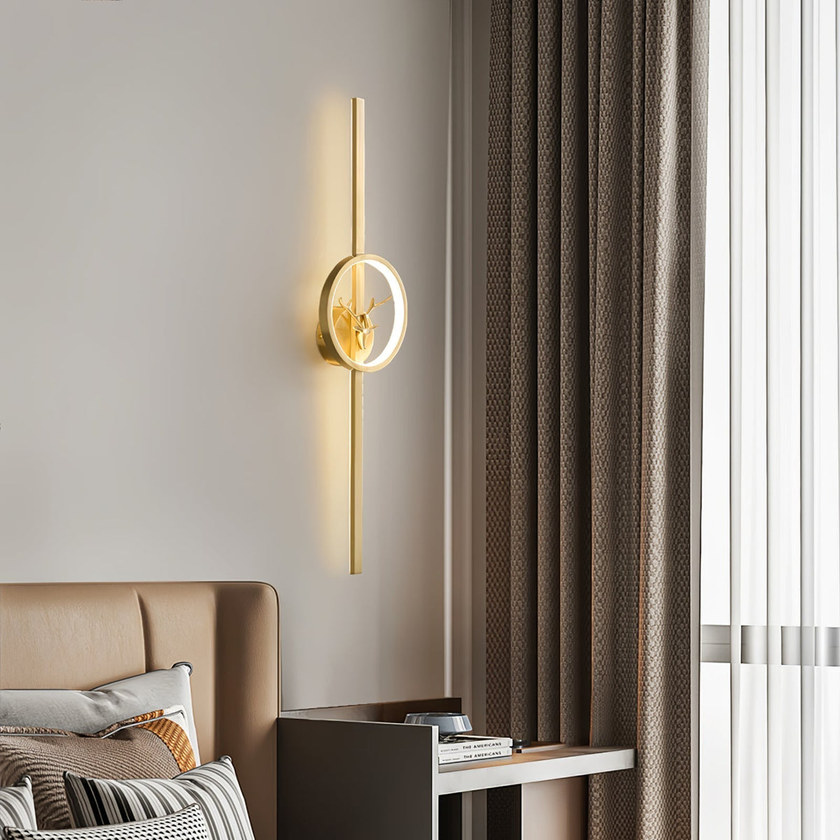 Vavinisra Classic Deer Brass Wall Lamp