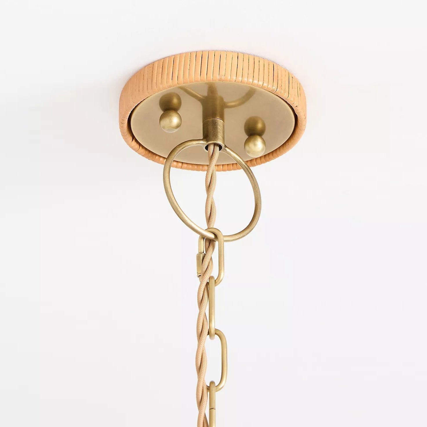 Delphine Elegance Natural Woven Rattan Chandelier - Neutral Decor