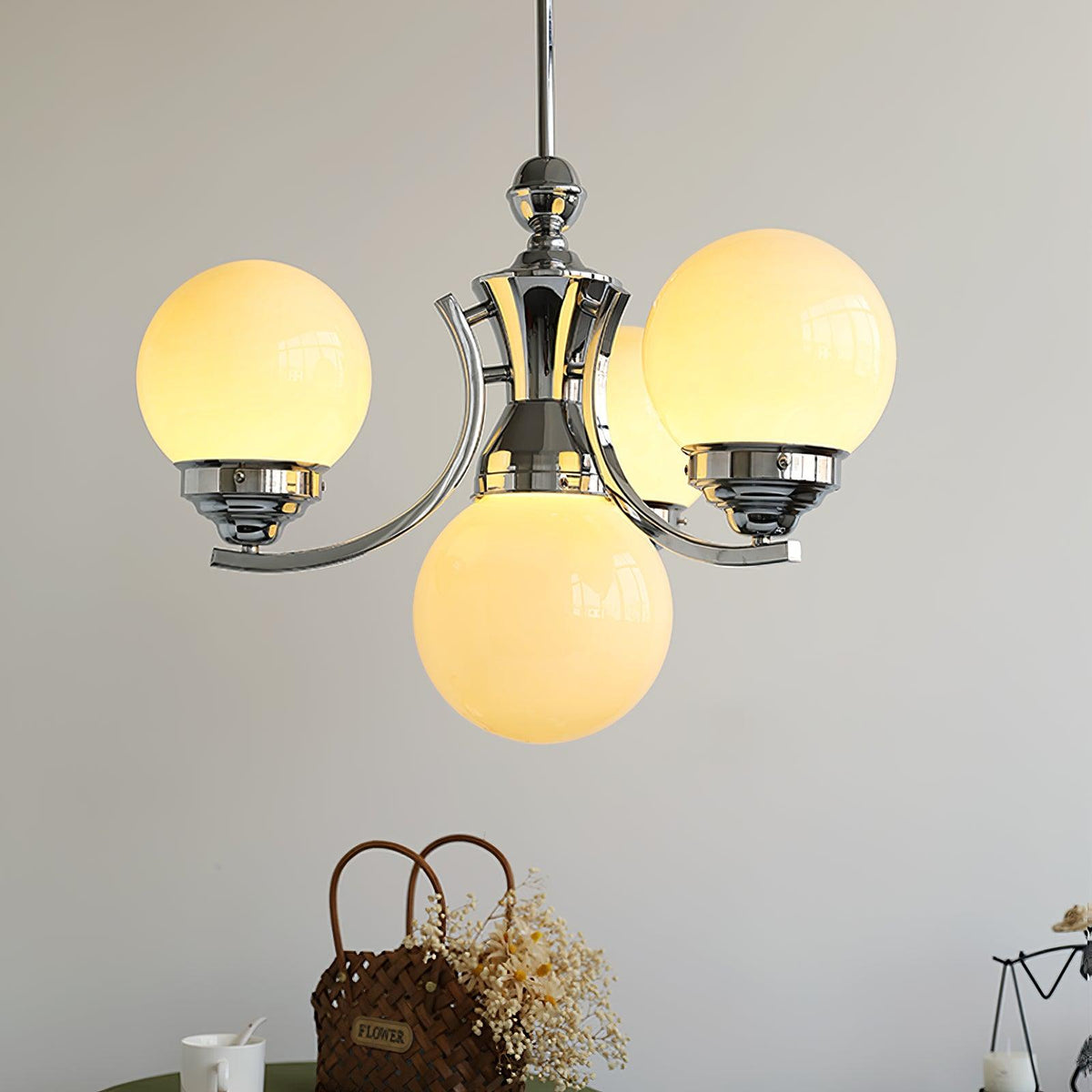 Dusk Chandelier Globe Chrome Modern 5-Light