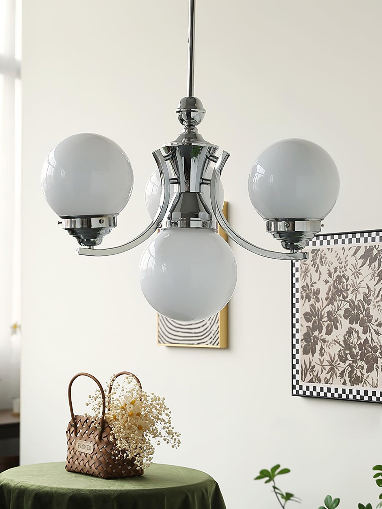 Dusk Chandelier Globe Chrome Modern 5-Light