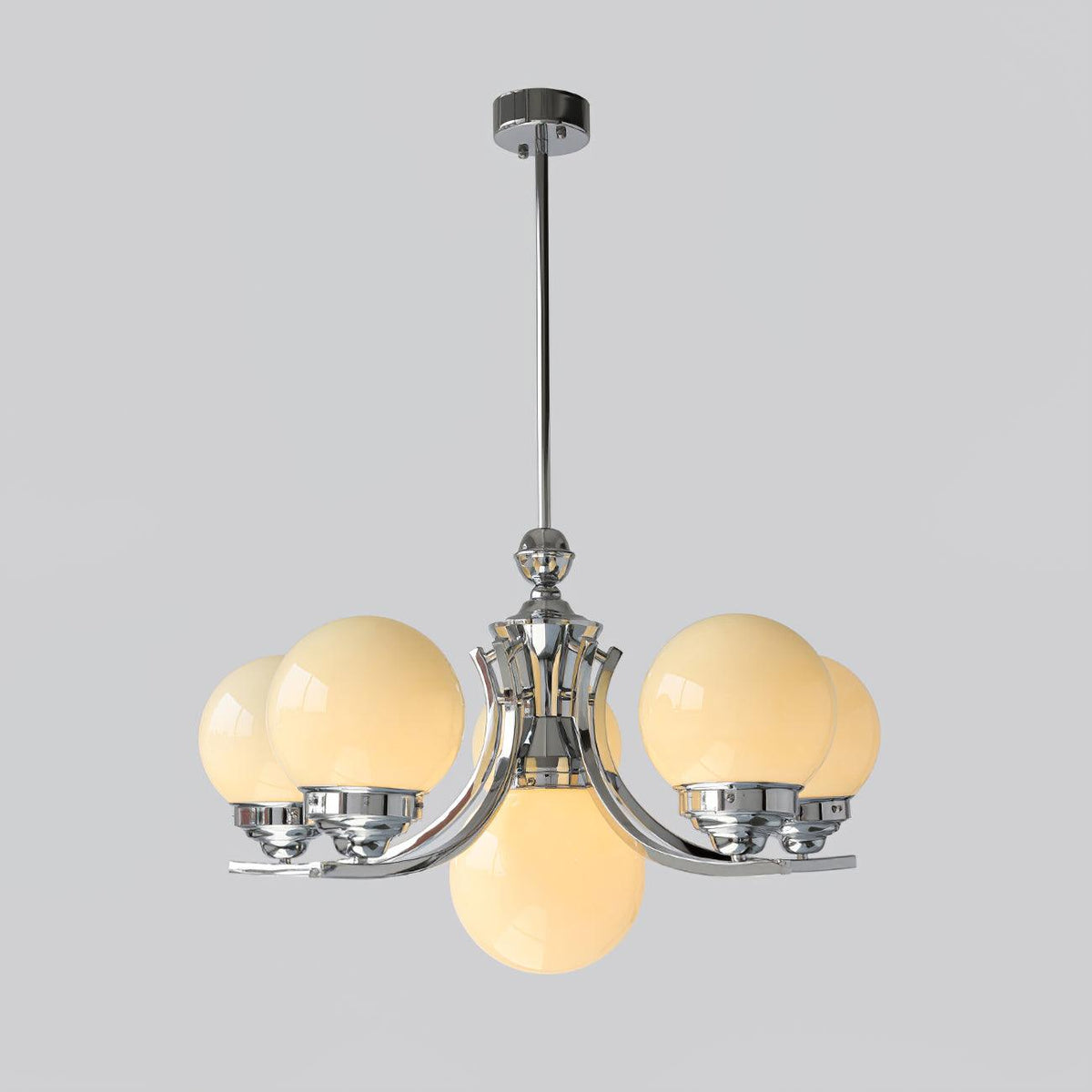 Dusk Chandelier Globe Chrome Modern 5-Light