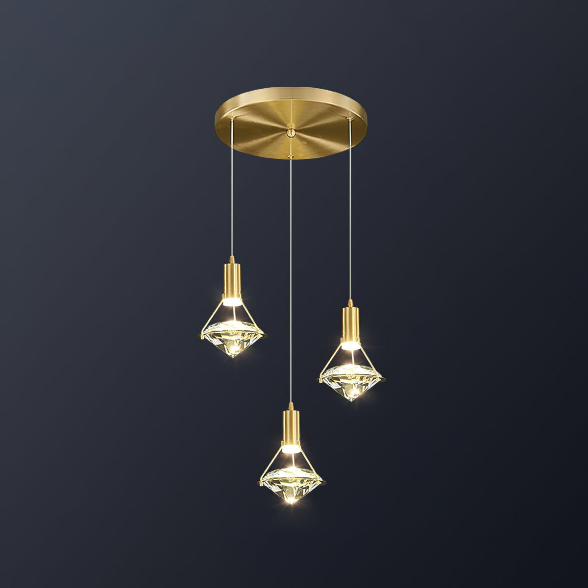 Cira Pendant Lamp Brass Crystal Elegant