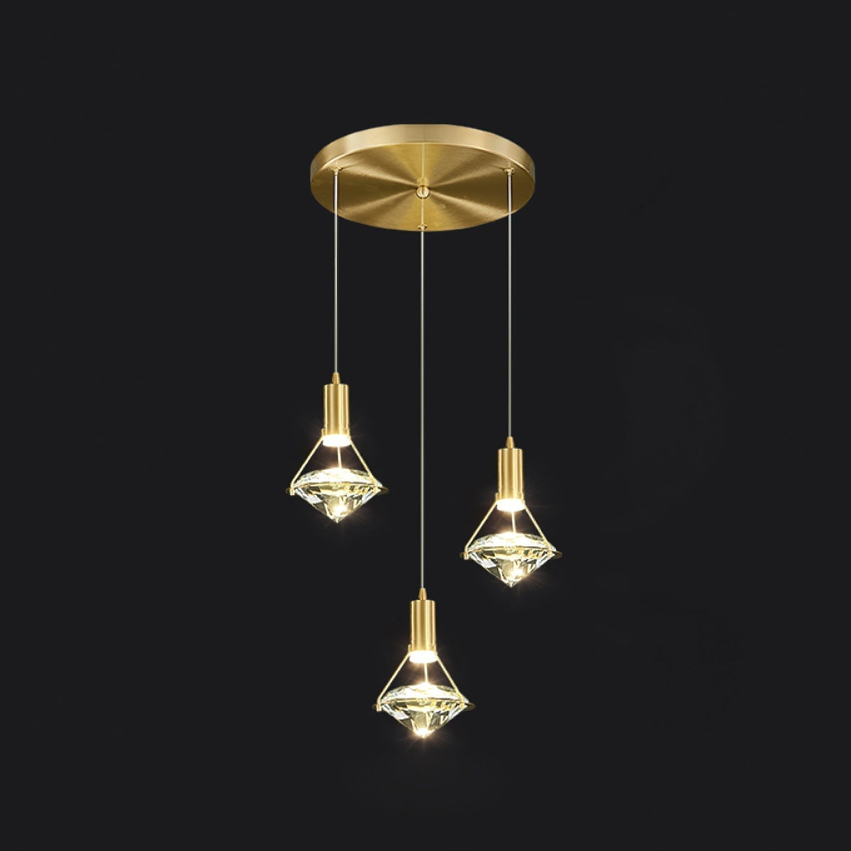 Cira Pendant Lamp Brass Crystal Elegant