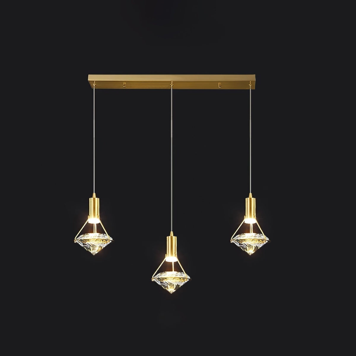 Cira Pendant Lamp Brass Crystal Elegant