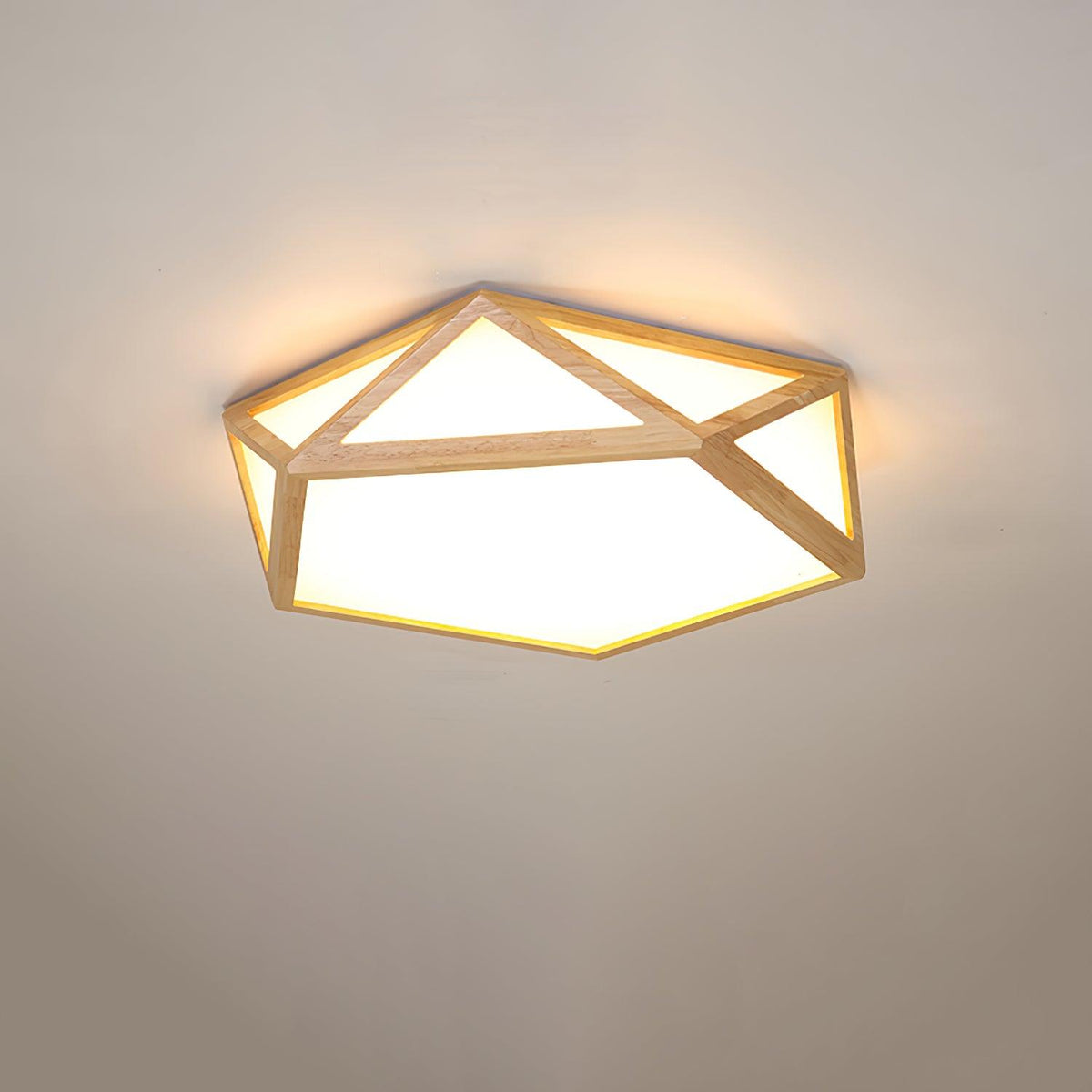 Syleneria Ceiling Lamp Wooden Diamond Geometric Modern