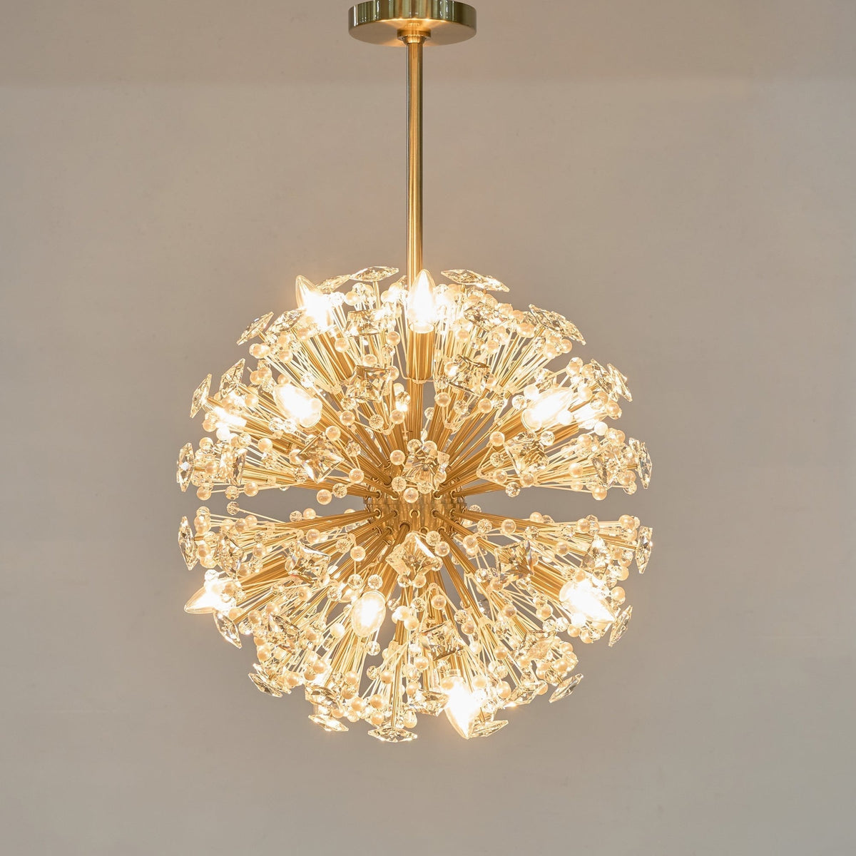 Zene Chandelier Dickinson Gold Crystal Starburst
