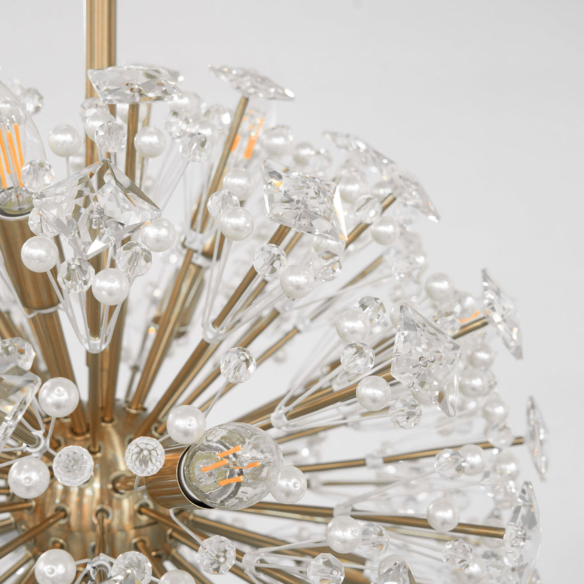 Zene Chandelier Dickinson Gold Crystal Starburst