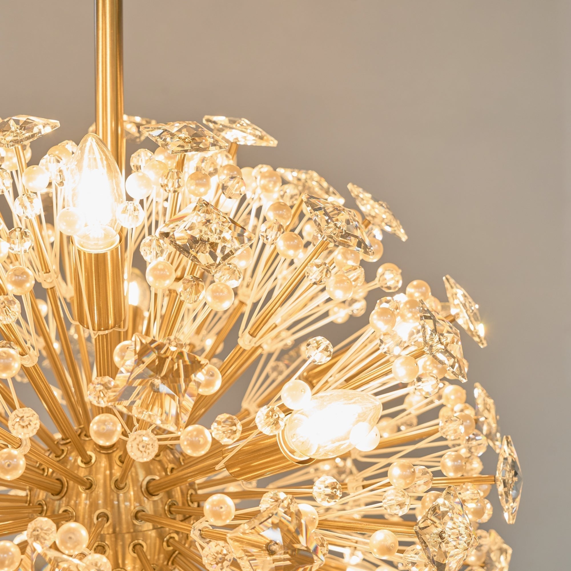 Zene Chandelier Dickinson Gold Crystal Starburst