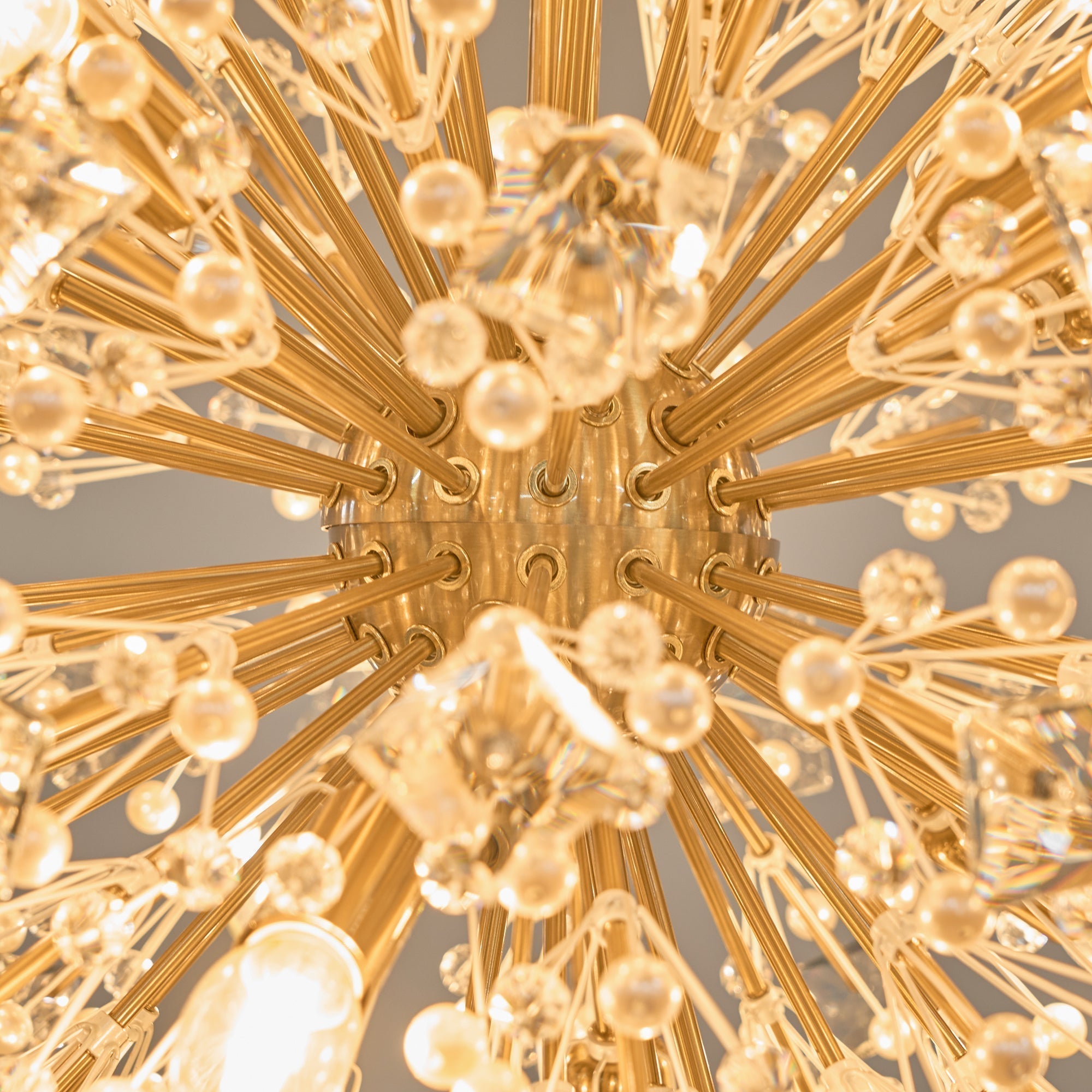 Zene Chandelier Dickinson Gold Crystal Starburst