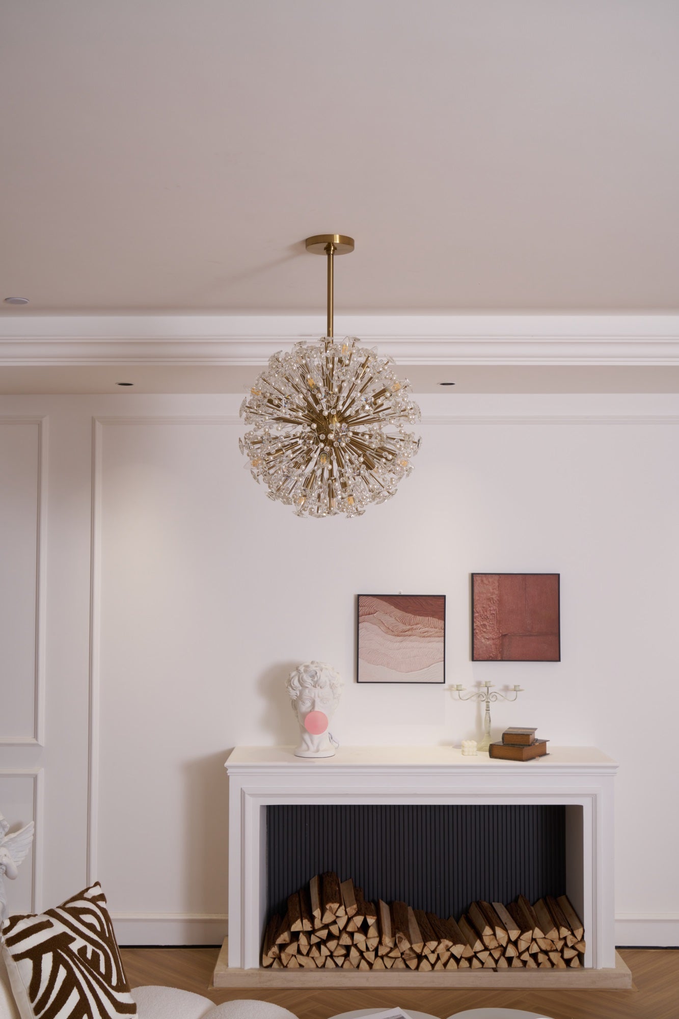 Zene Chandelier Dickinson Gold Crystal Starburst