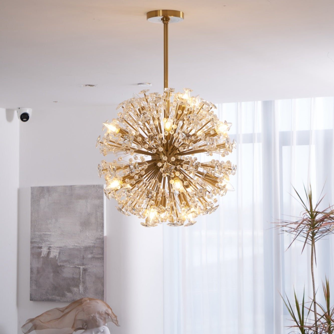 Zene Chandelier Dickinson Gold Crystal Starburst