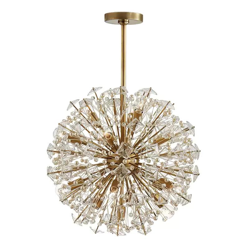 Zene Chandelier Dickinson Gold Crystal Starburst
