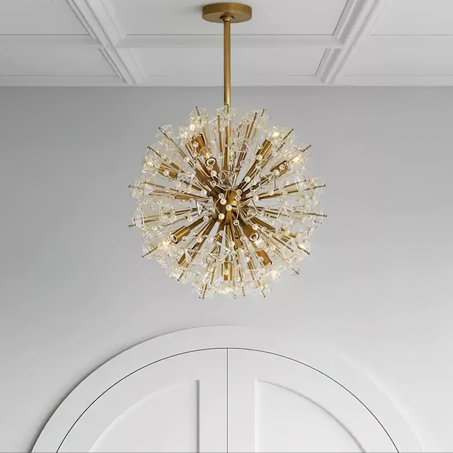 Zene Chandelier Dickinson Gold Crystal Starburst