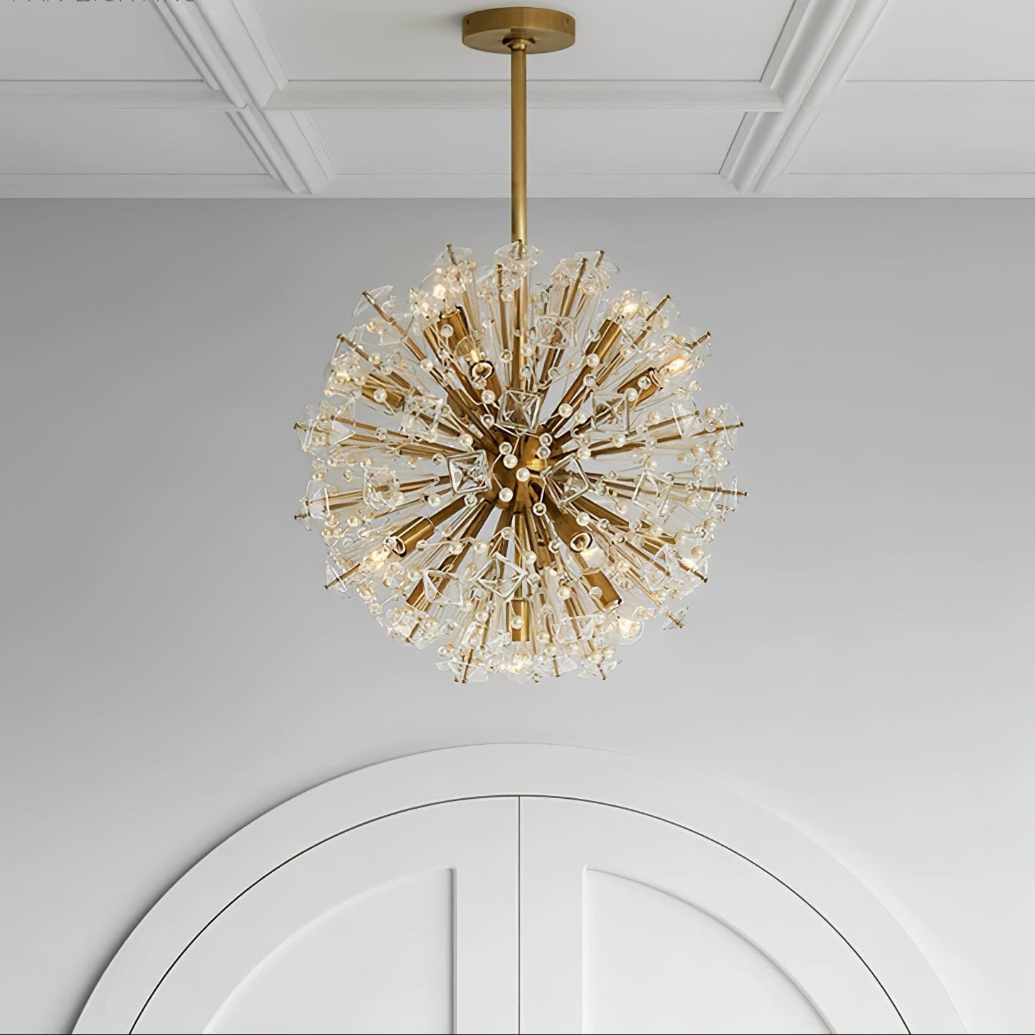 Zene Chandelier Dickinson Gold Crystal Starburst