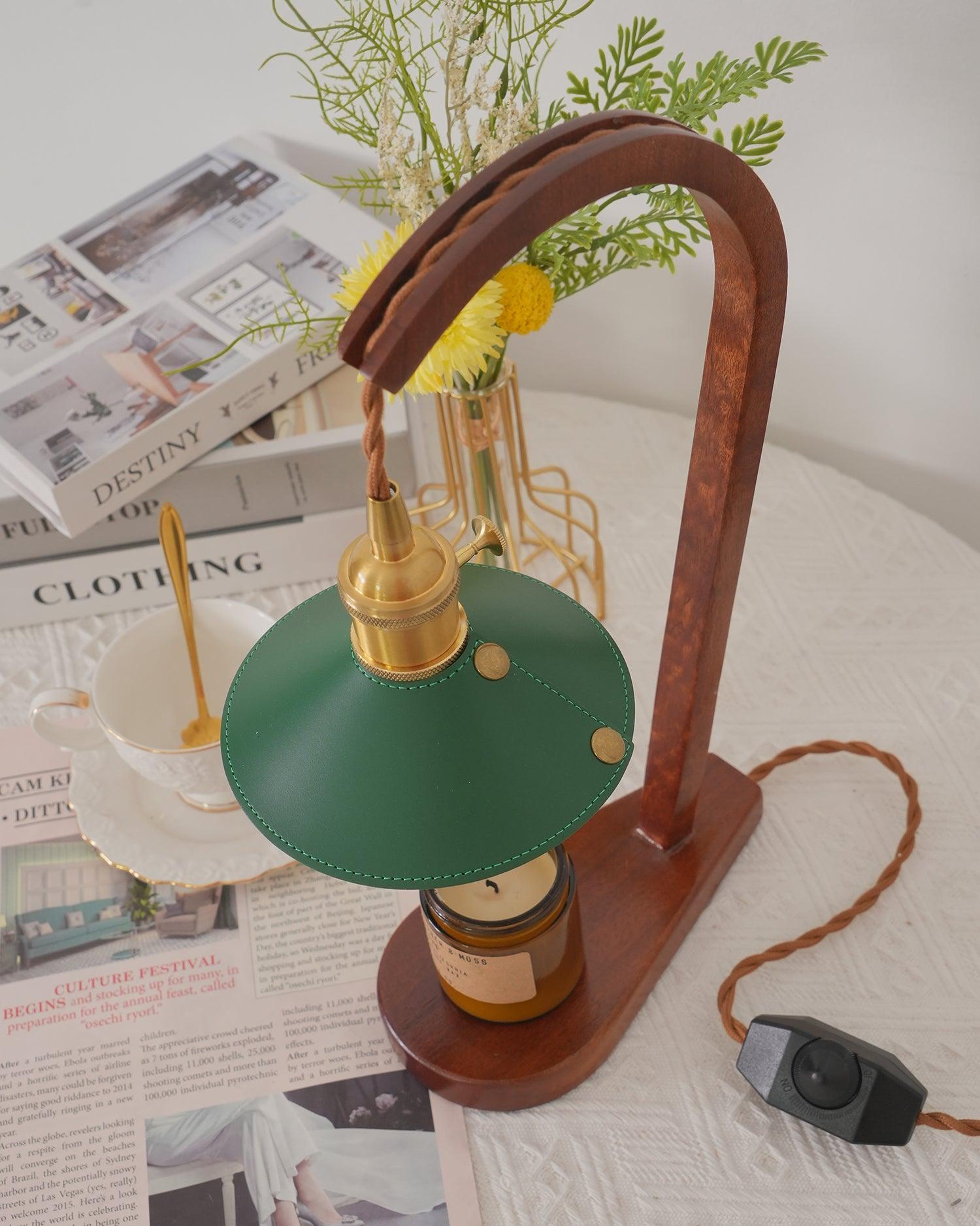 Elvuia Green Wood Table Lamp
