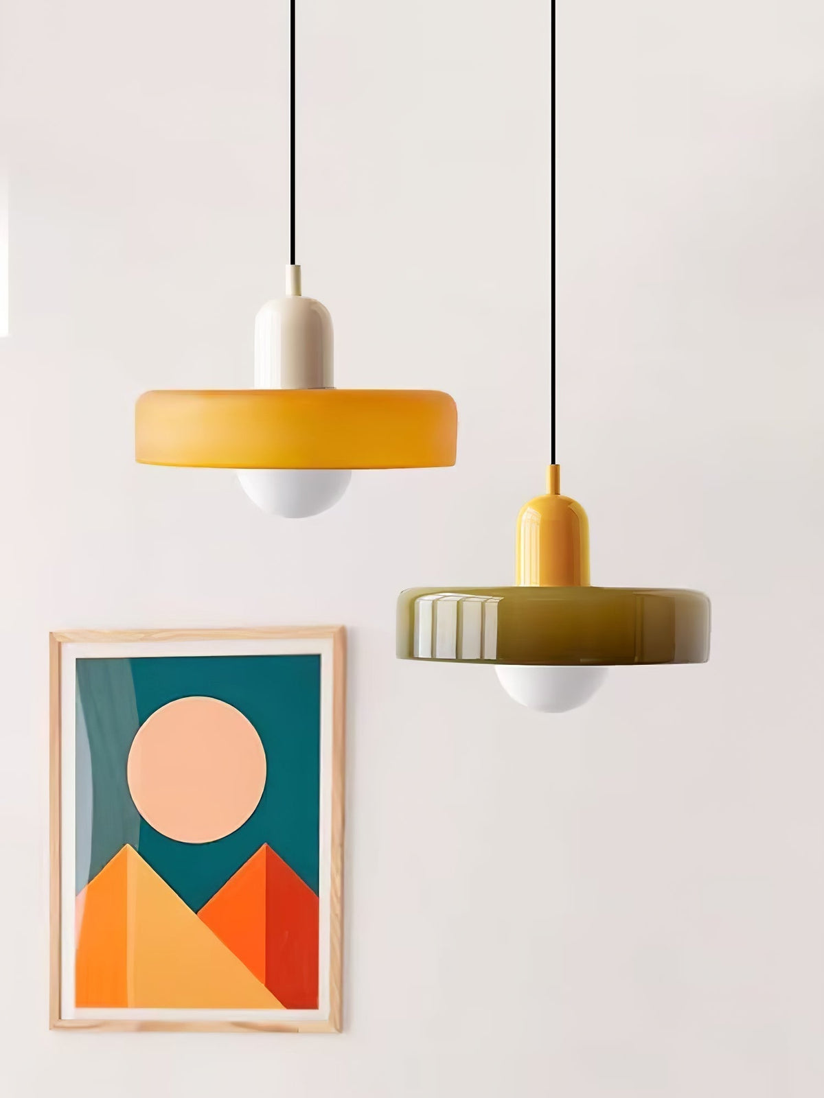 Jovial Minimalist Disc Orb Swag Glass Pendant Lights Plug-in
