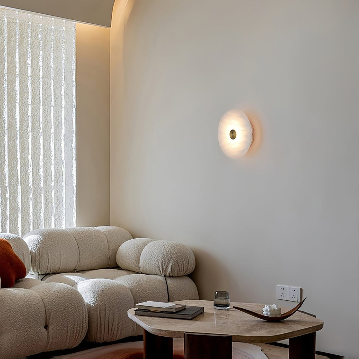 Selina Minimalist Alabaster Ceiling Light