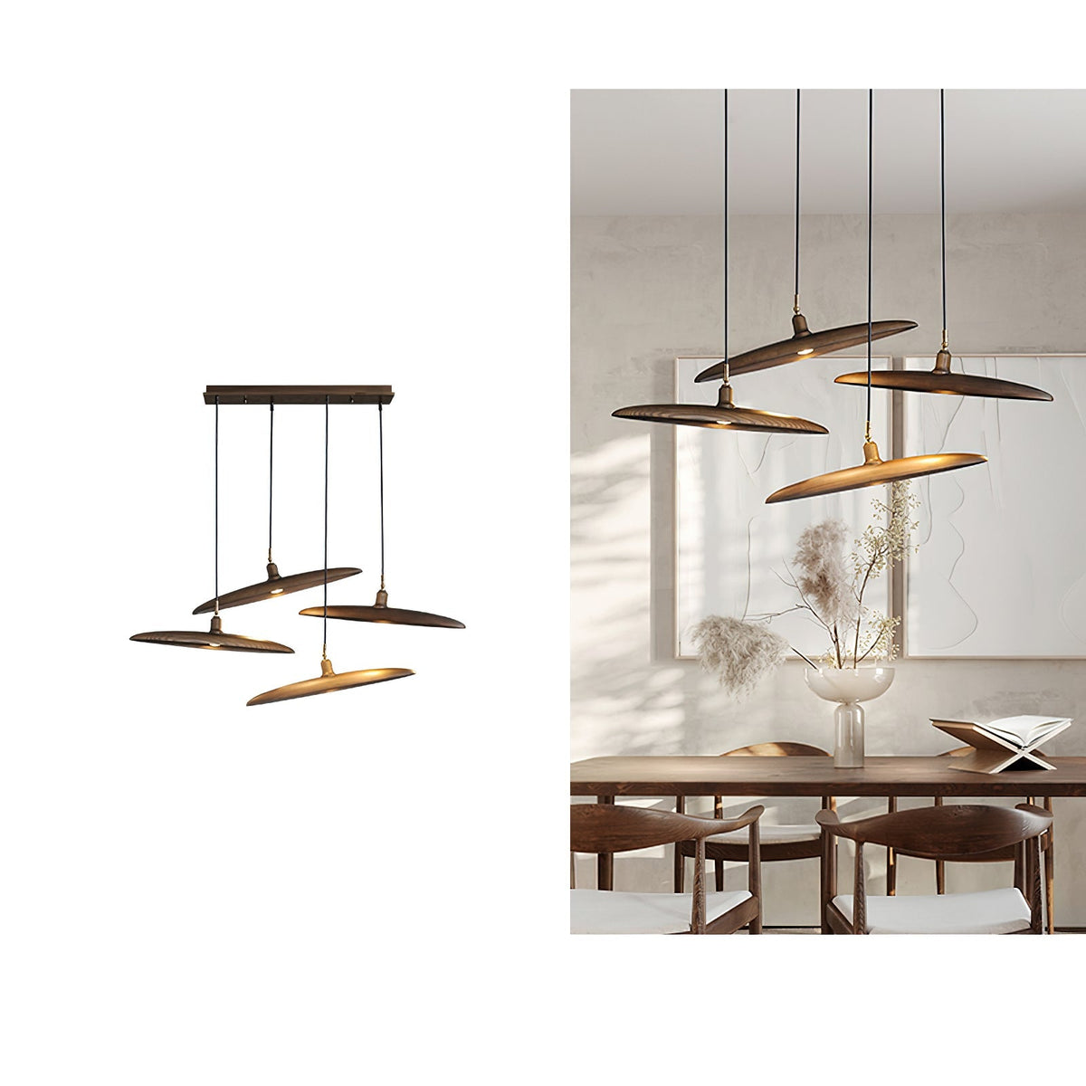 Zelirira Blade Wood Pendant Light