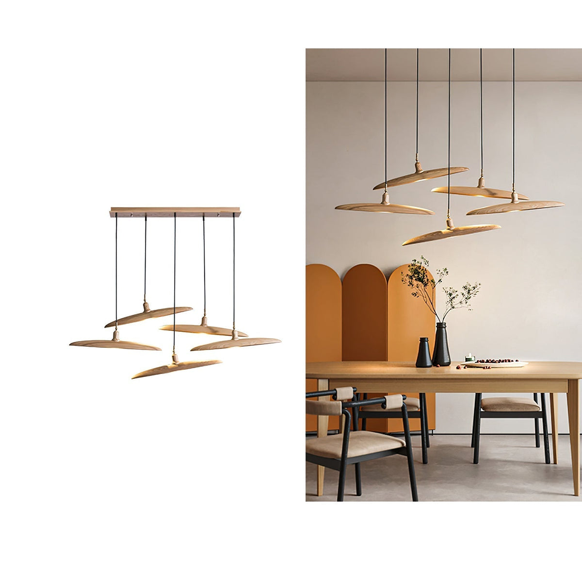 Zelirira Blade Wood Pendant Light